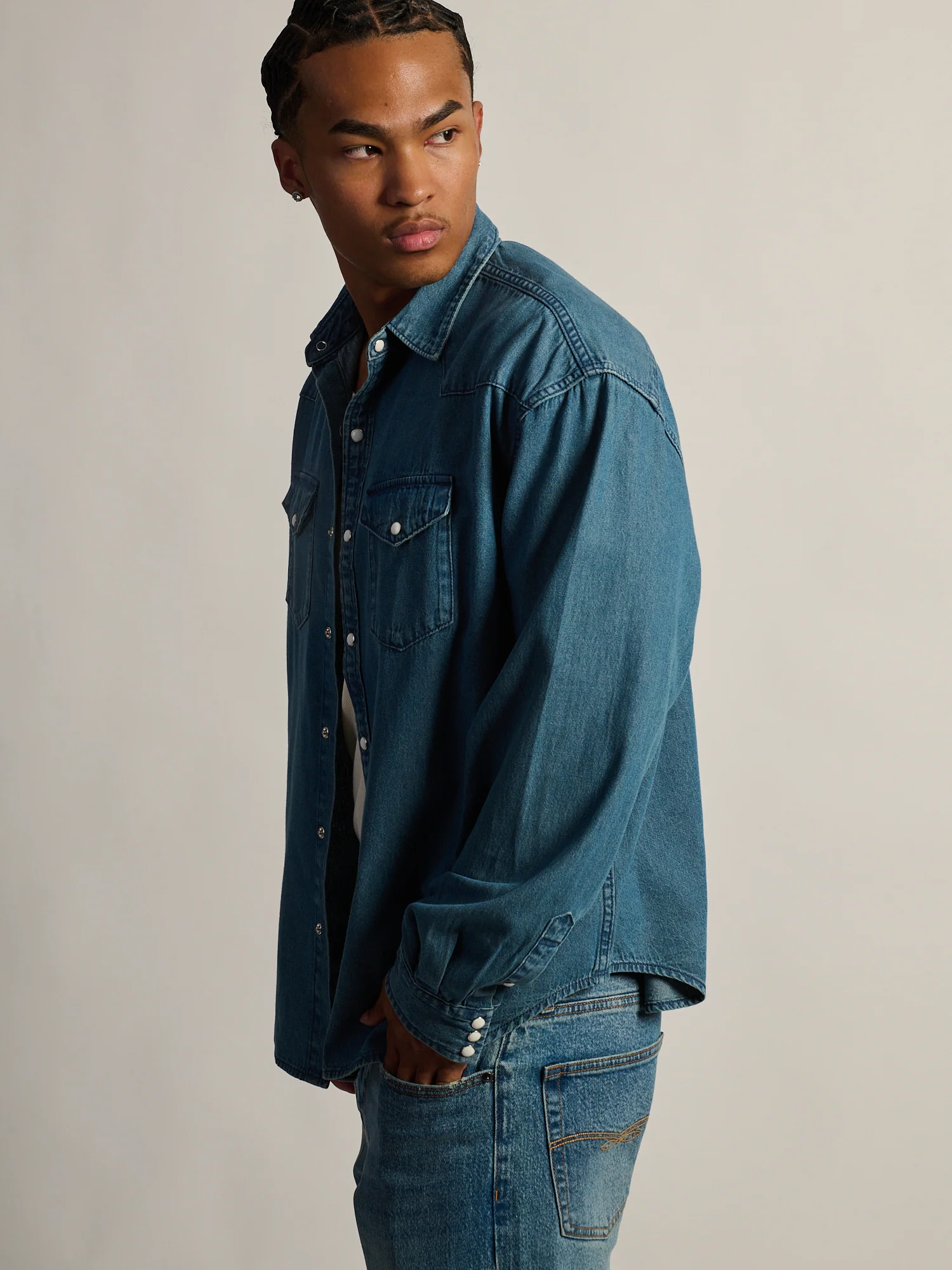 KOLBY WESTERN SHIRT - DENIM - Image 5