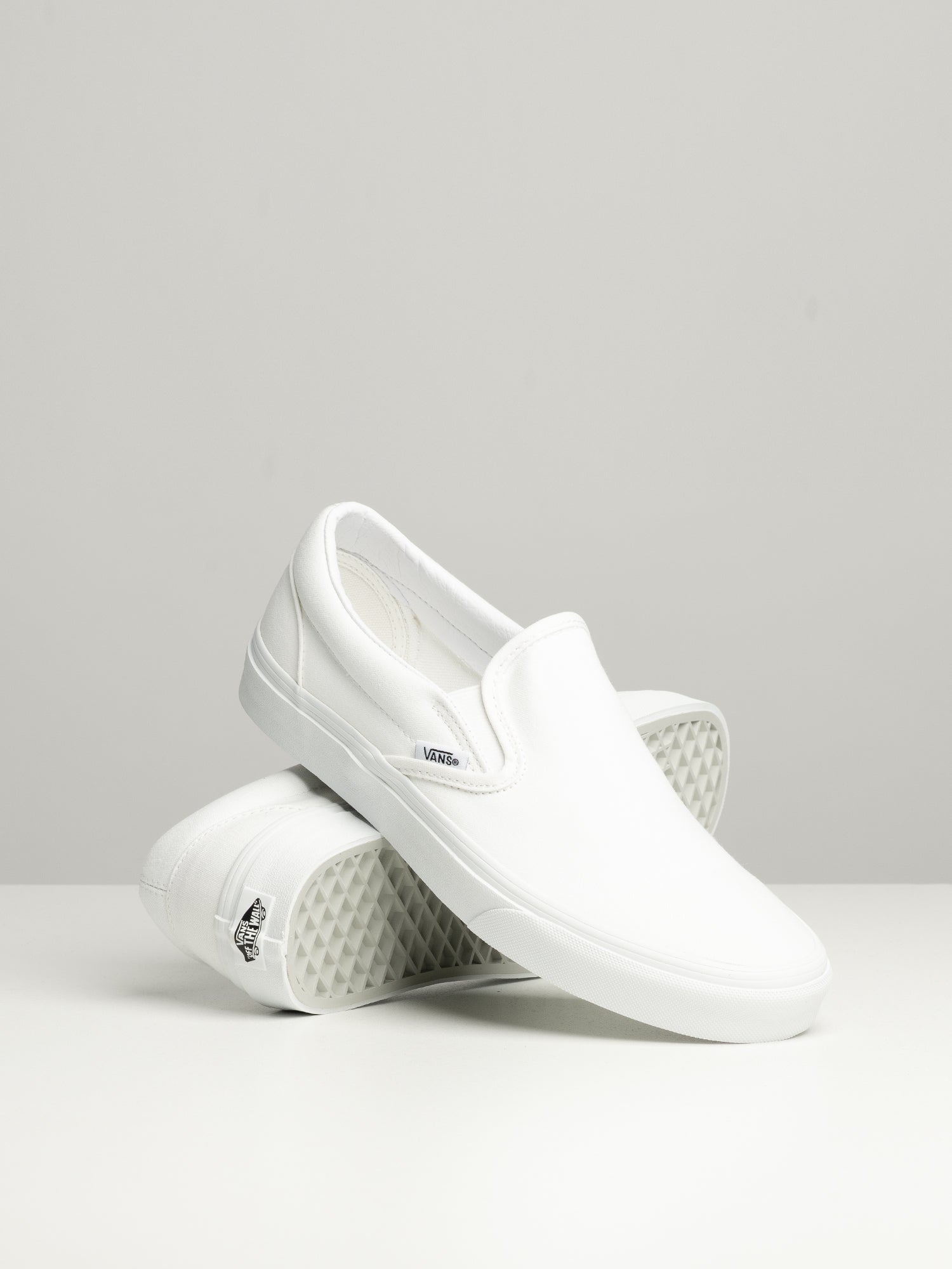 MENS VANS CLASSIC SLIP-ON TRUE WHITE CANVAS SHOES - Image 2