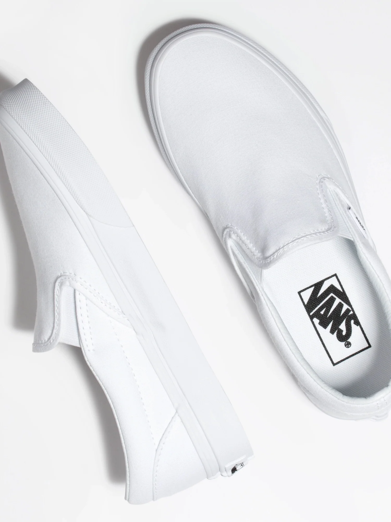 MENS VANS CLASSIC SLIP-ON TRUE WHITE CANVAS SHOES - Image 4