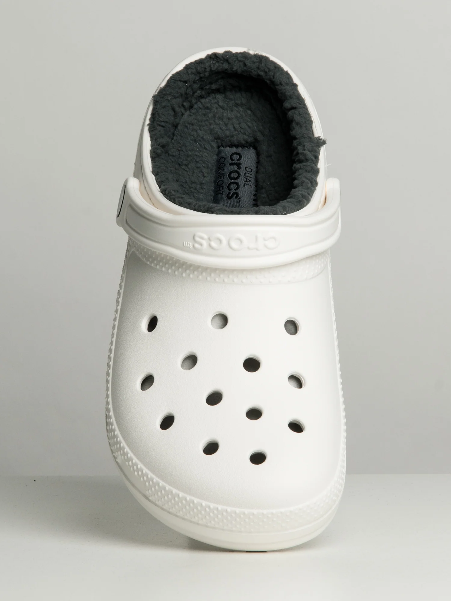 MENS CROCS CLASSIC LINED CLOG - WHITE/GREY - Image 5