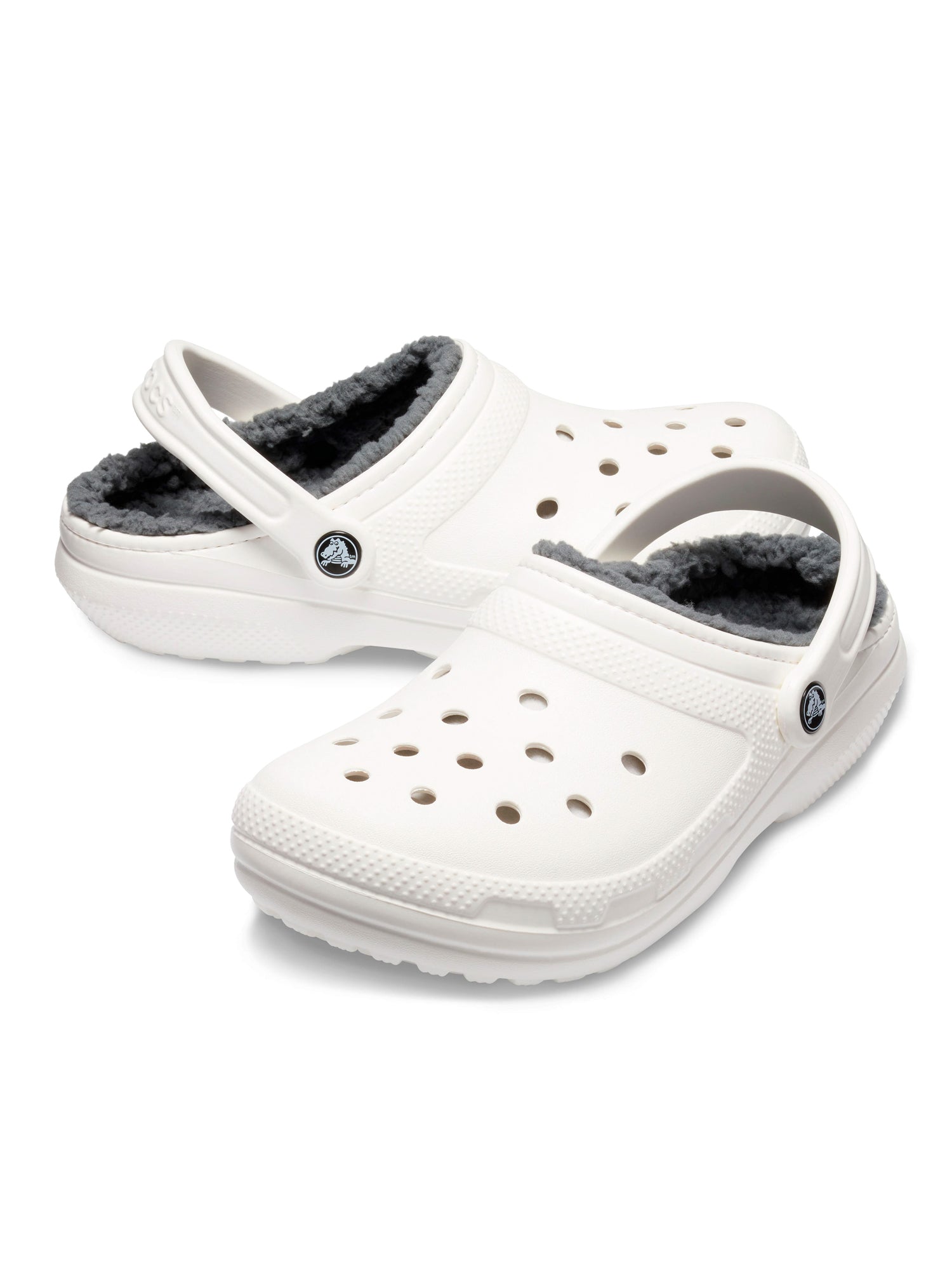 MENS CROCS CLASSIC LINED CLOG - WHITE/GREY - Image 6
