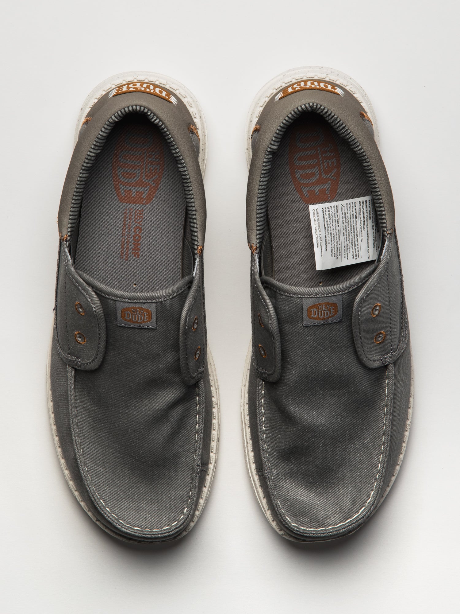 MENS HEY DUDE WALLY CRUZ STRETCH CANVAS - GREY - Image 4