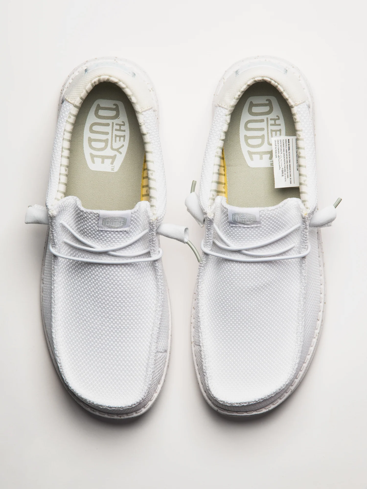 MENS HEYDUDE WALLY STRETCH SOX SLIP-ON - WHITE - Image 4
