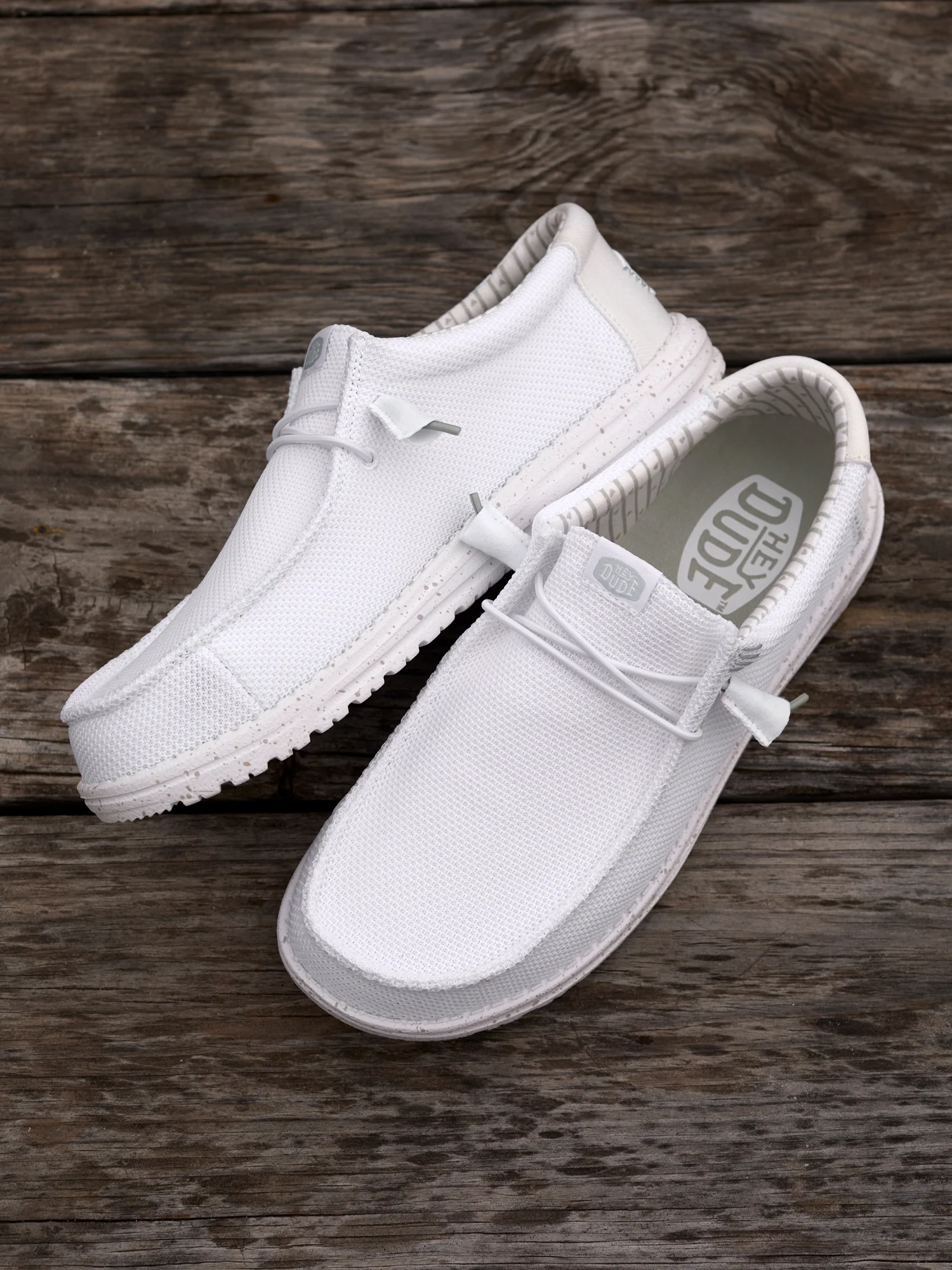 MENS HEYDUDE WALLY STRETCH SOX SLIP-ON - WHITE - Image 8