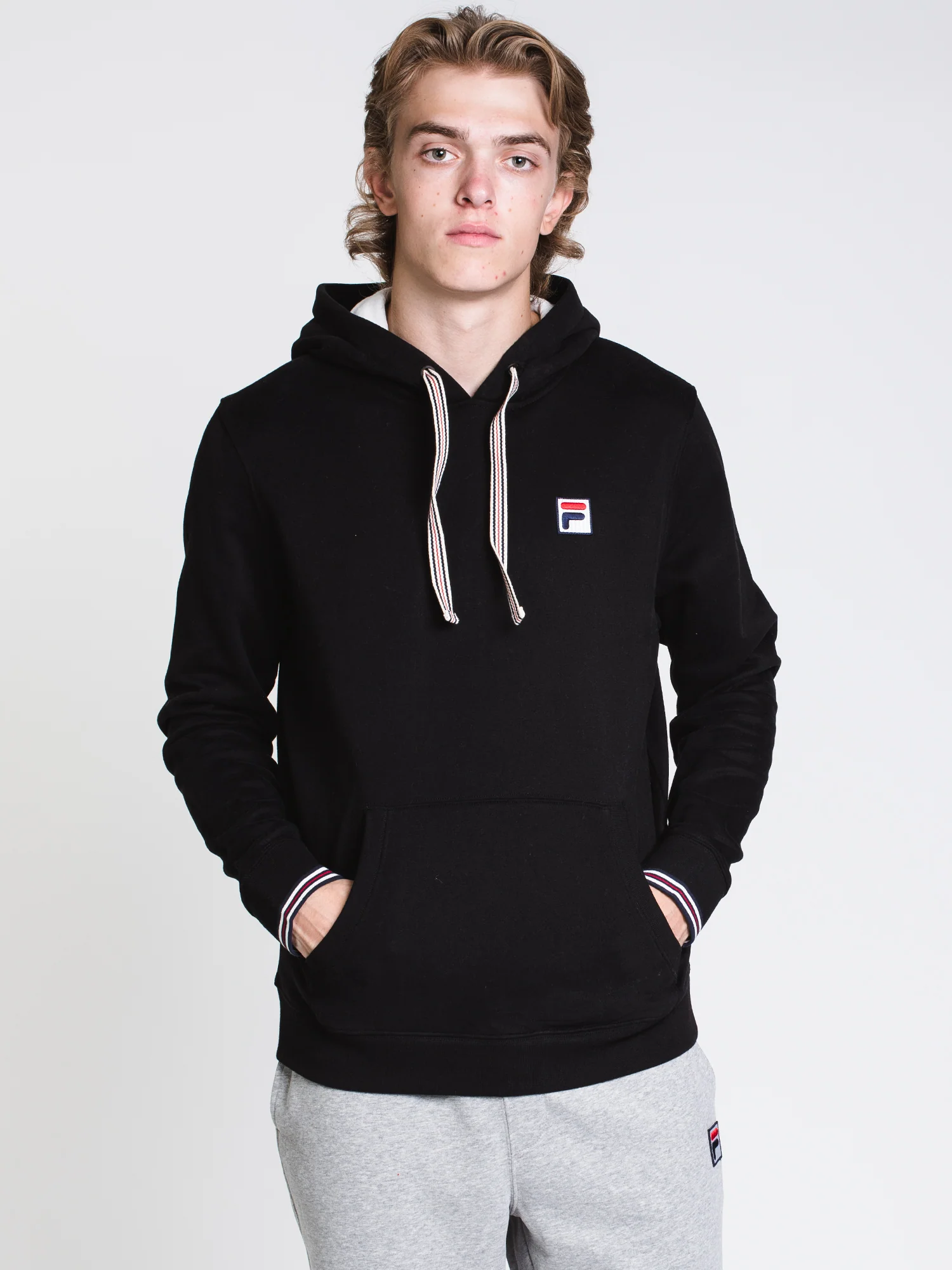 MENS NICO PULLOVER HOODIE- BLACK - CLEARANCE