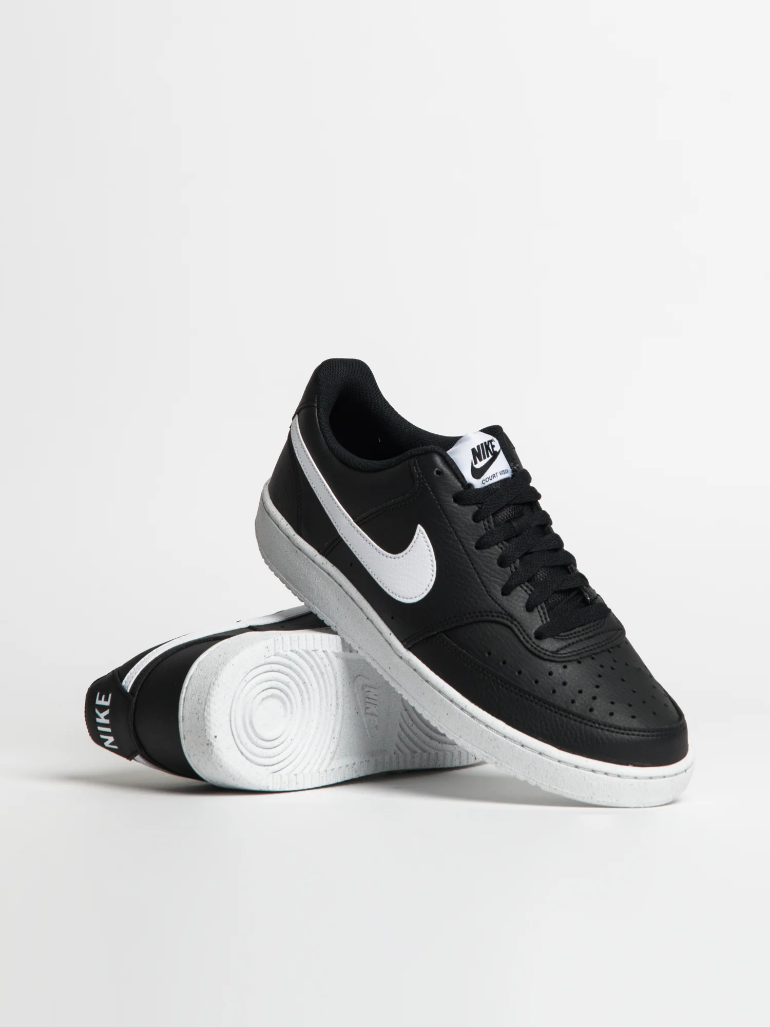 MENS NIKE COURT VISION LOW NEXT NATURE SNEAKER - BLACK/WHITE - Image 2