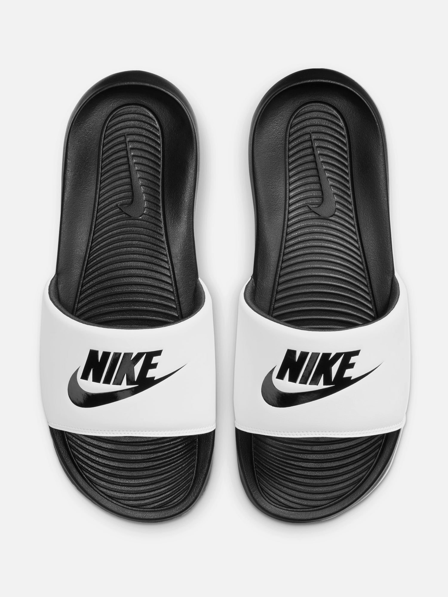 MENS NIKE VICTORI ONE SLIDES - BLACK/WHITE - Image 2