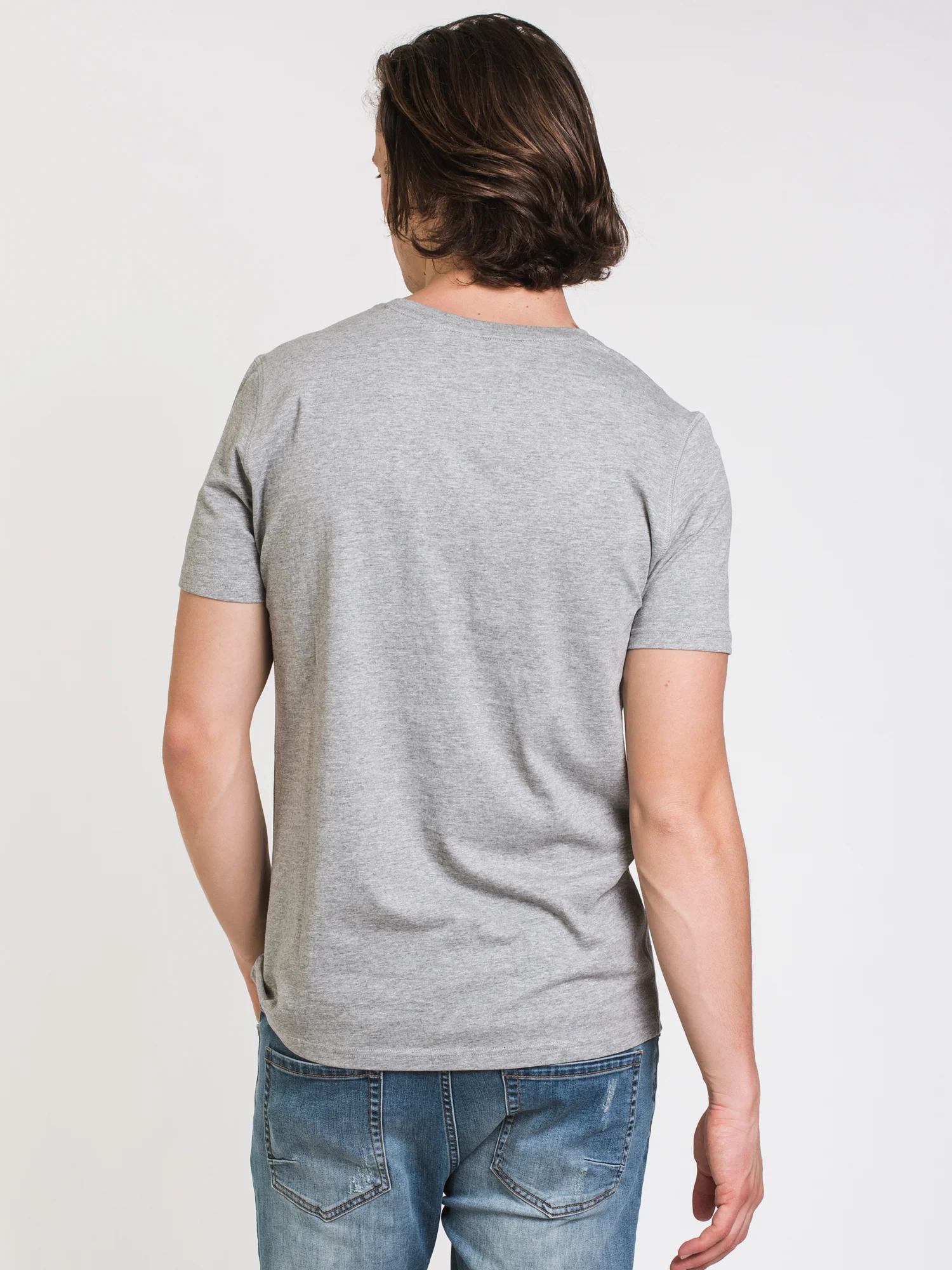 VICTOR V-NECK TEE - GREY MIX - Image 2