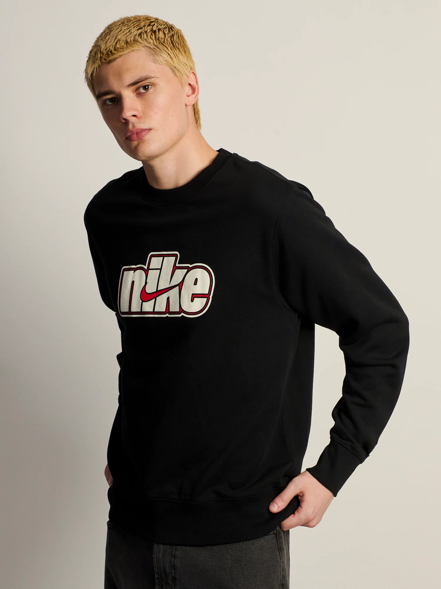 NIKE FIT CREWNECK - BLACK - Image 3
