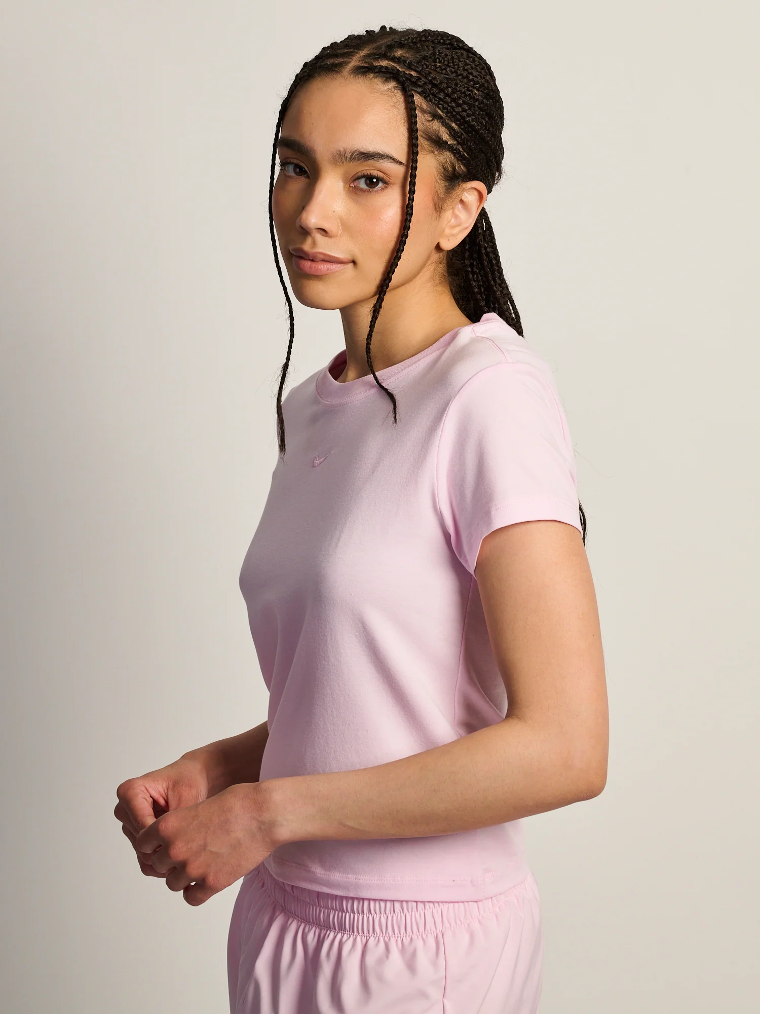 NIKE SPORTSWEAR CHILL KNIT MID CROP TOP - PINK - Image 3