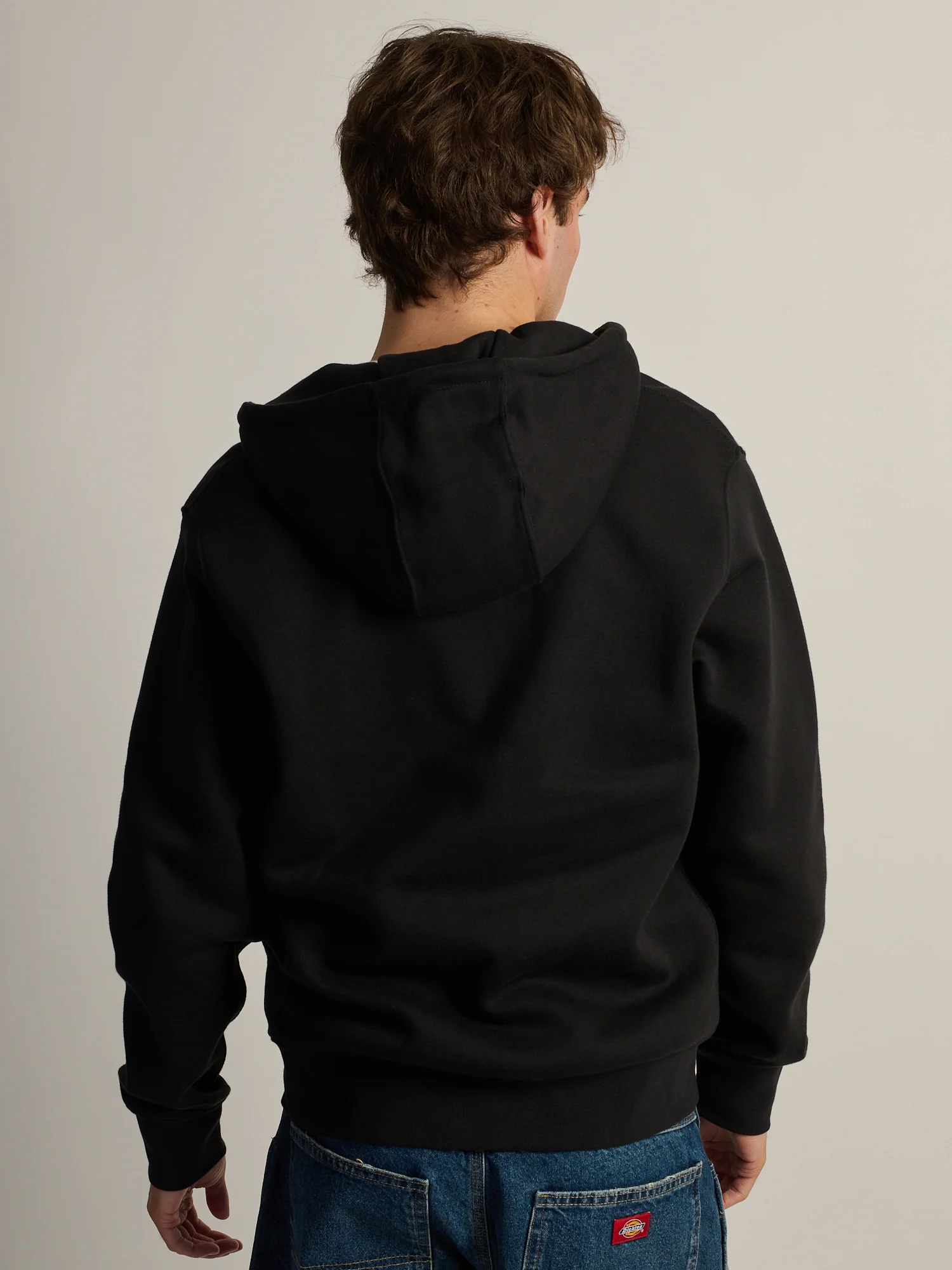 NIKE SPORTSWEAR CLUB FULL ZIP HOODIE - BLACK - Image 5