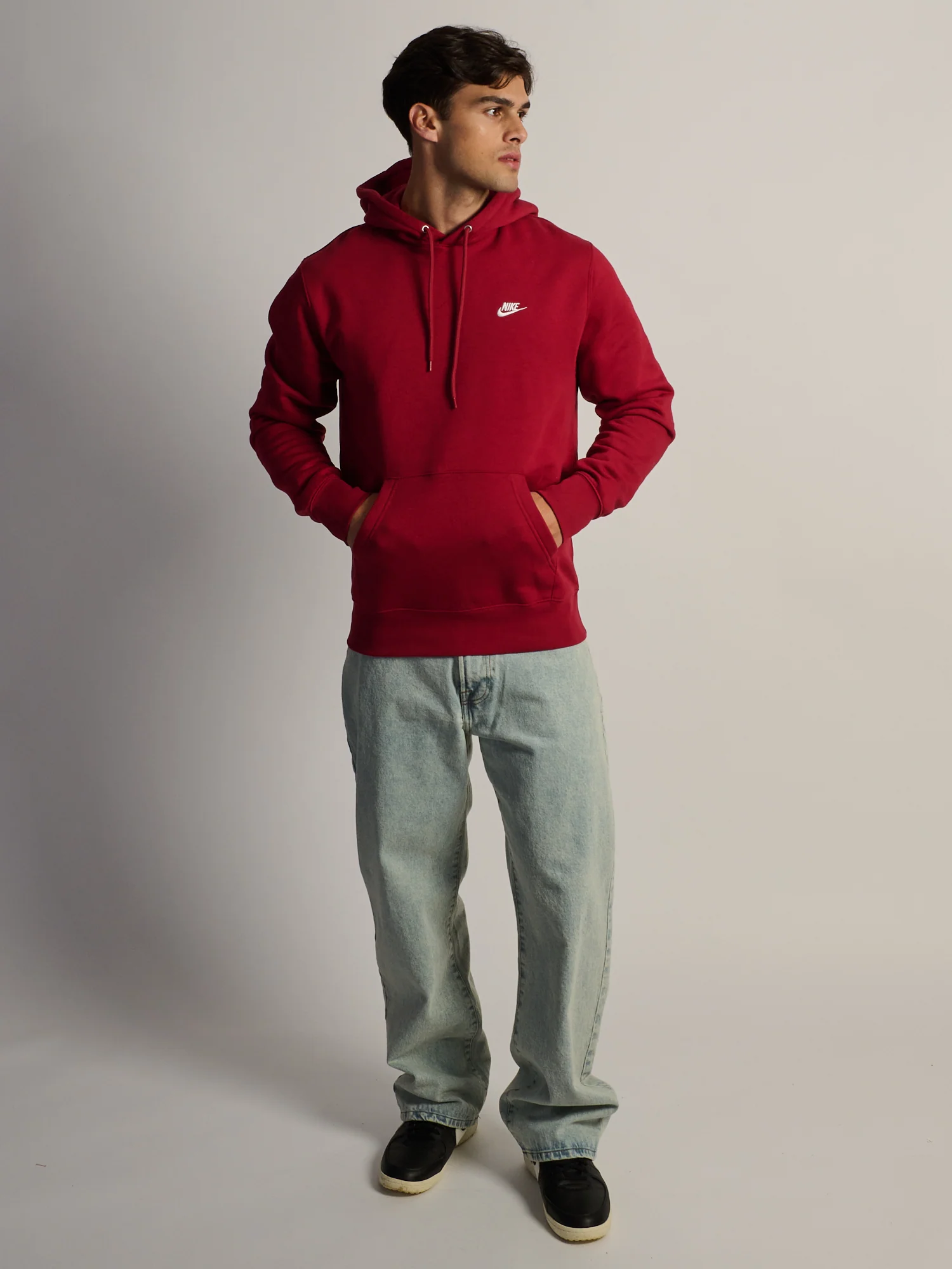NIKE SPORTSWEAR CLUB PULL OVER HOODIE - CRIMSON - Image 3