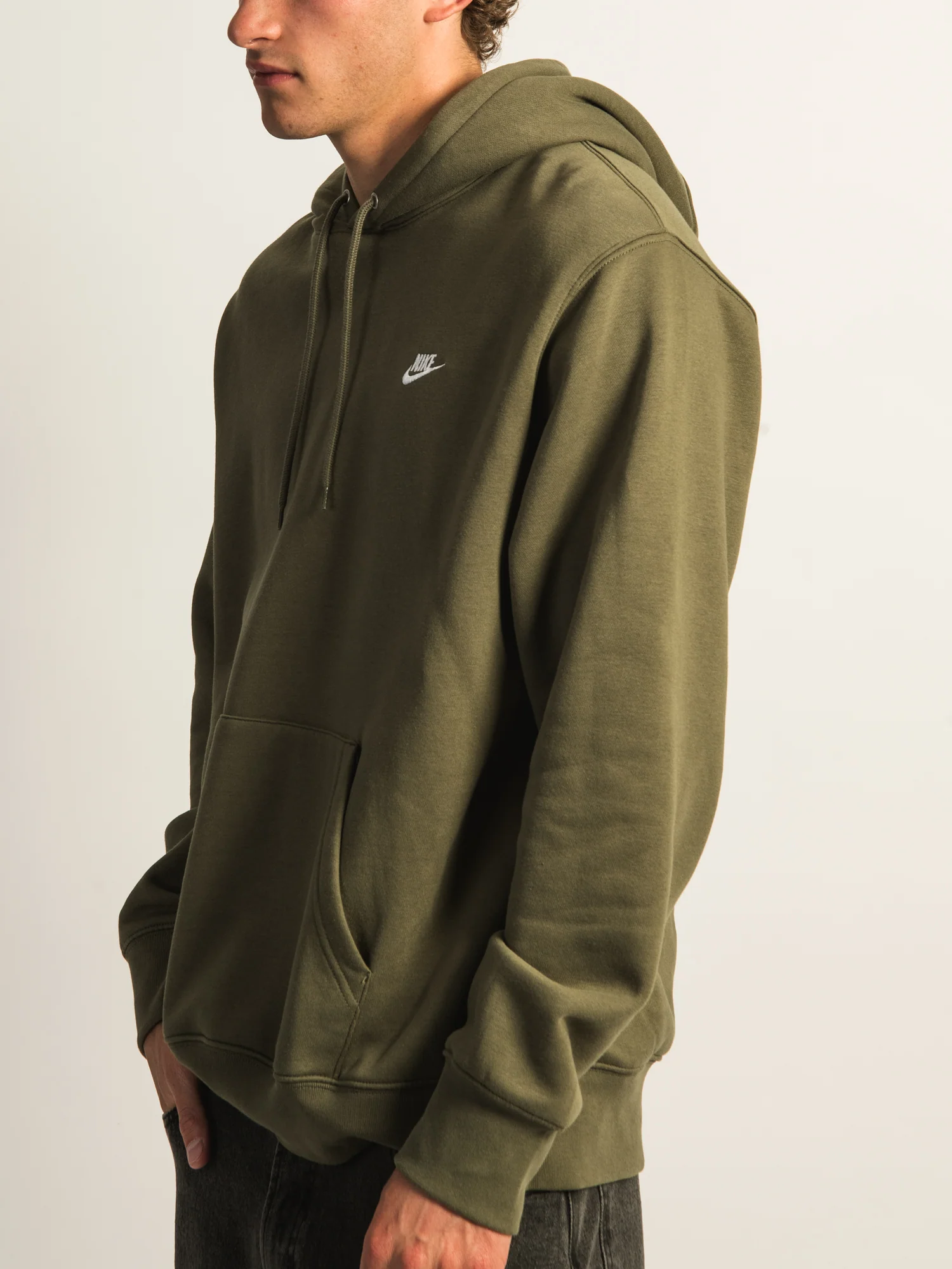NIKE SPORTSWEAR CLUB PULLOVER HOODIE - OLIVE - Image 4