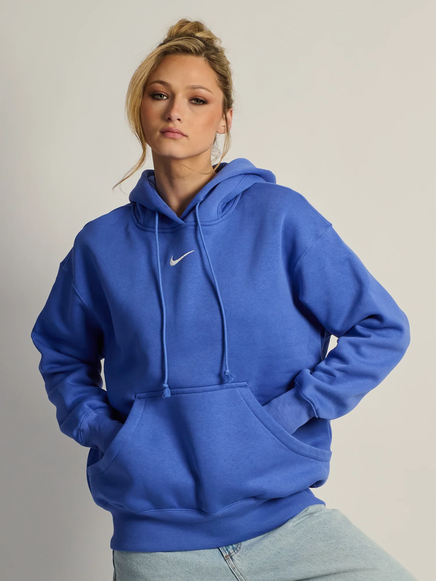 NIKE SPORTSWEAR PHOENIX FLEECE OVERSIZED PULL OVER HOODIE - BLUE - Image 2