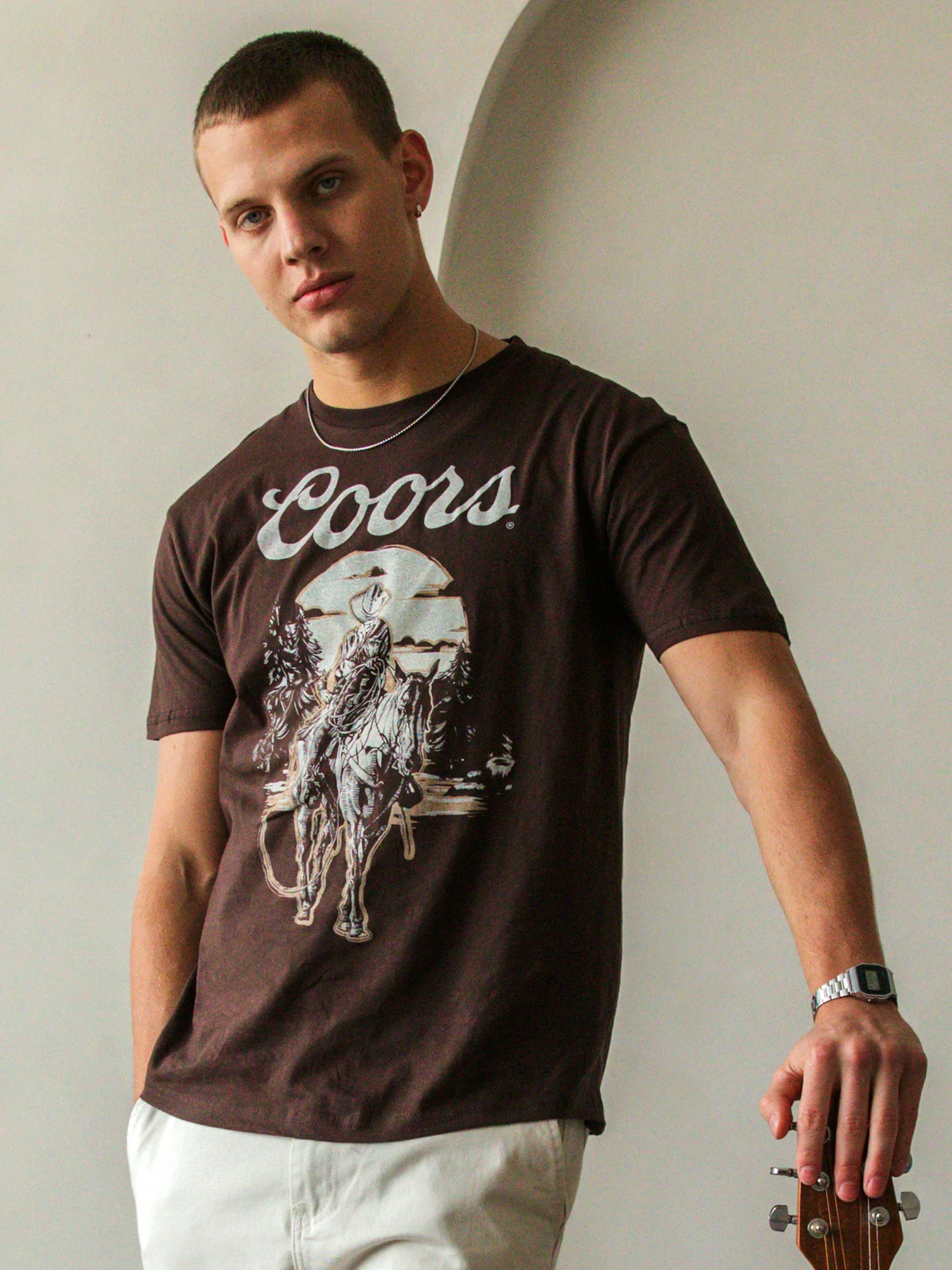 COORS WESTERN T-SHIRT-BROWN