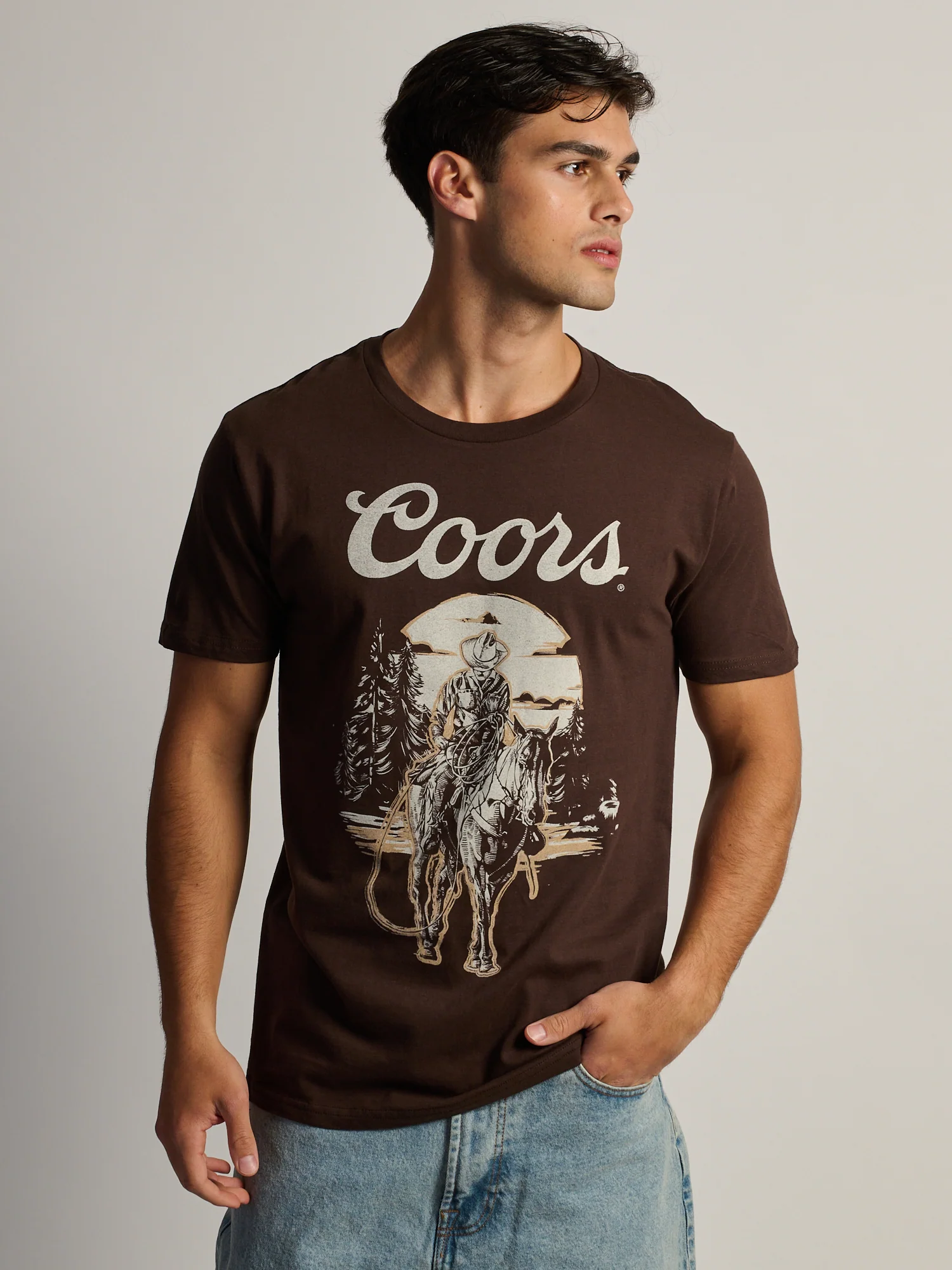 COORS WESTERN T-SHIRT-BROWN - Image 2