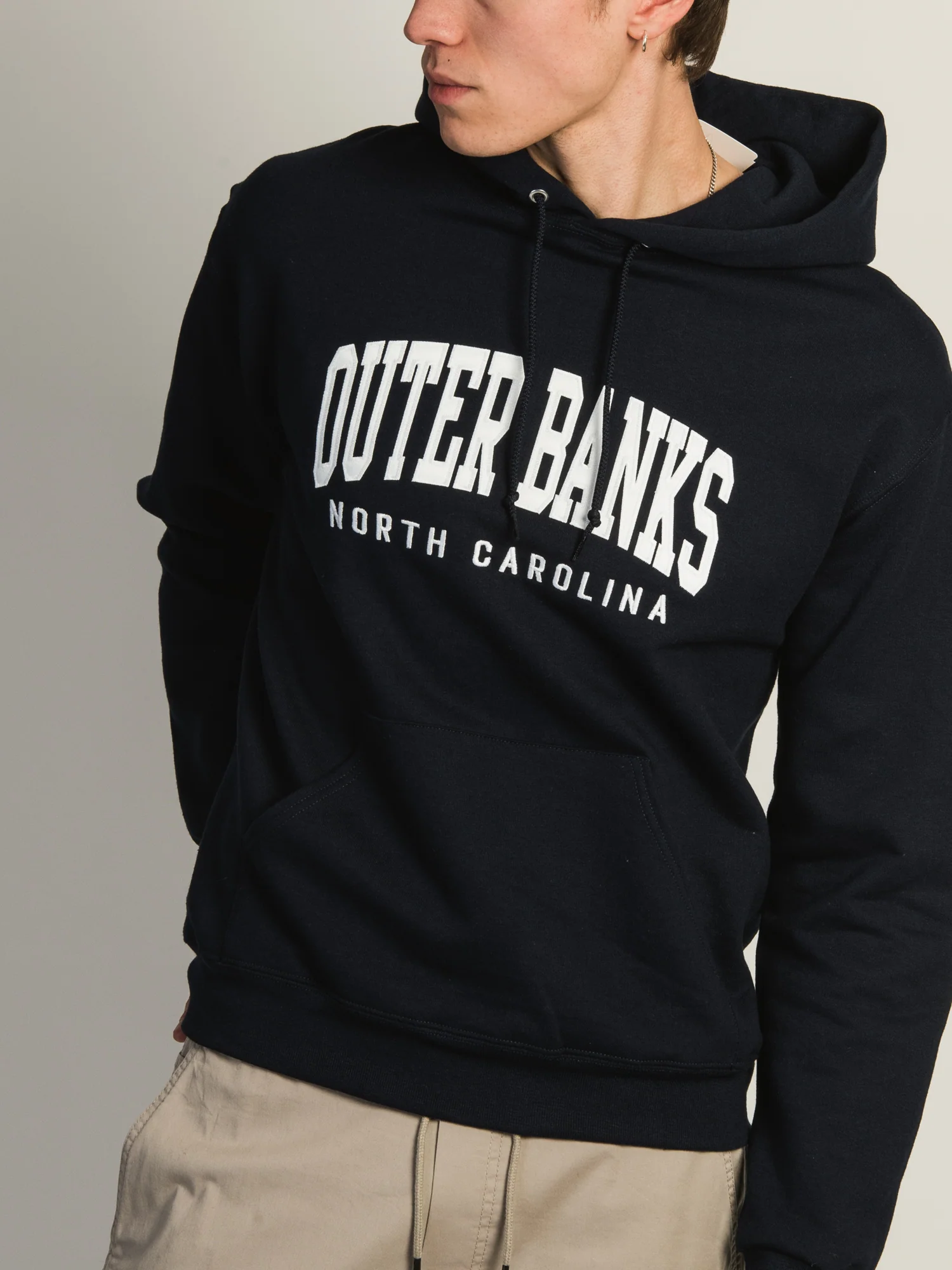 OUTERBANKS EMBROIDERED HOODIE- NAVY - Image 3