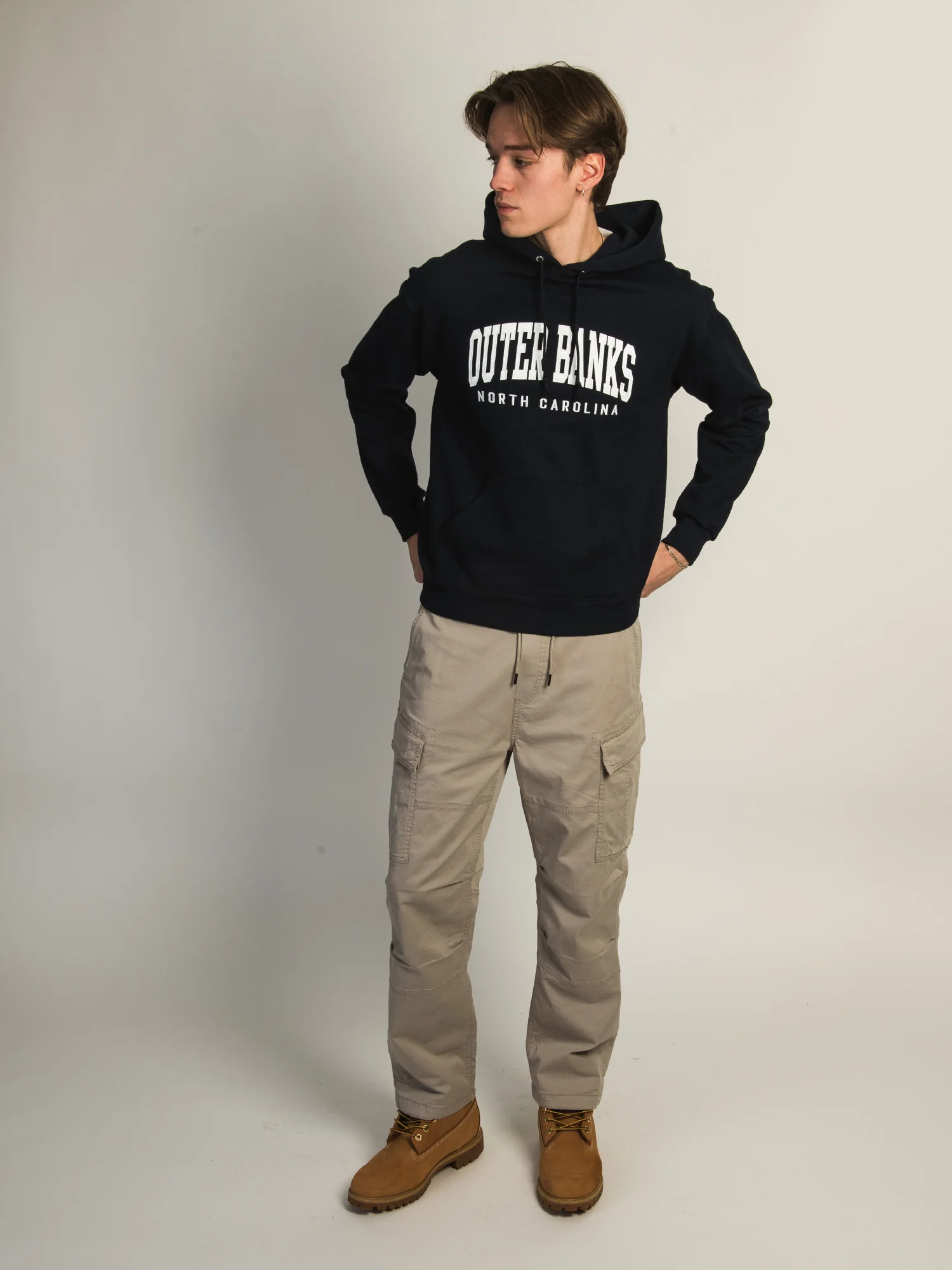 OUTERBANKS EMBROIDERED HOODIE- NAVY - Image 4