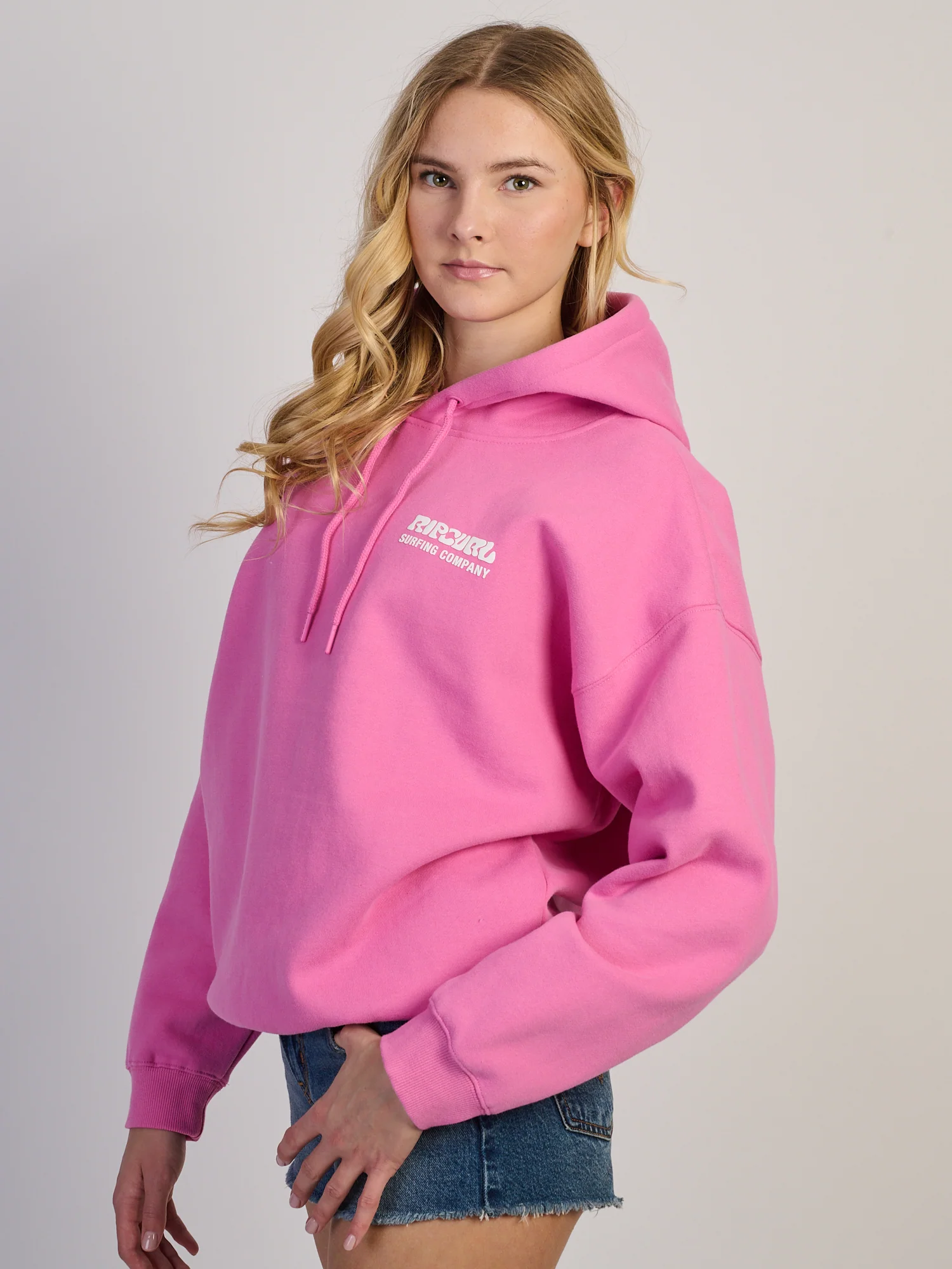 RIP CURL SURF PUFF HERITAGE HOODIE - PINK - Image 5