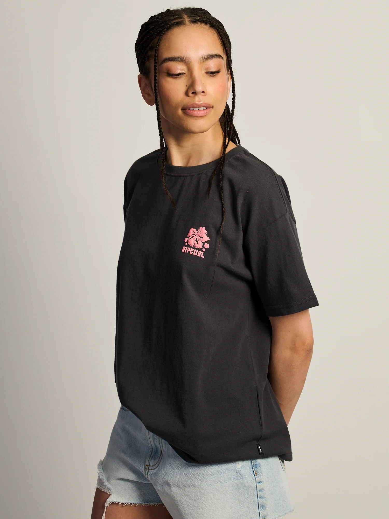 RIP CURL SURF PUFF PARTY PK RELAXED TEE - BLACK - Image 4