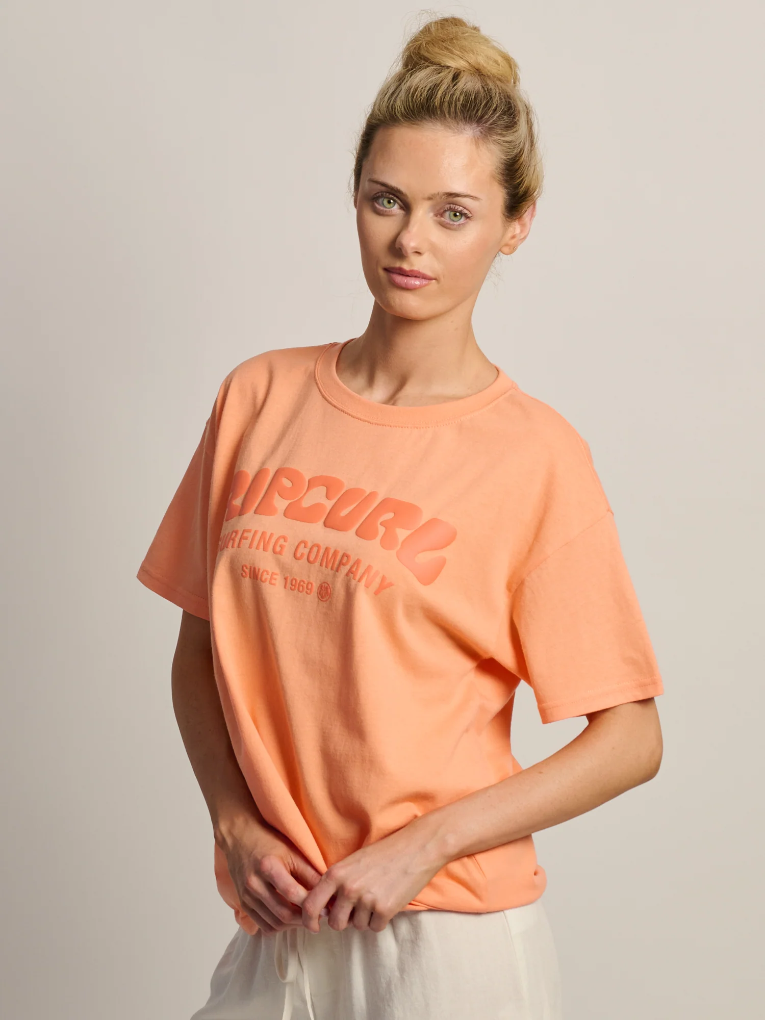 RIP CURL SURF PUFF PARTY PK RELAXED TEE - PAPAYA - Image 3