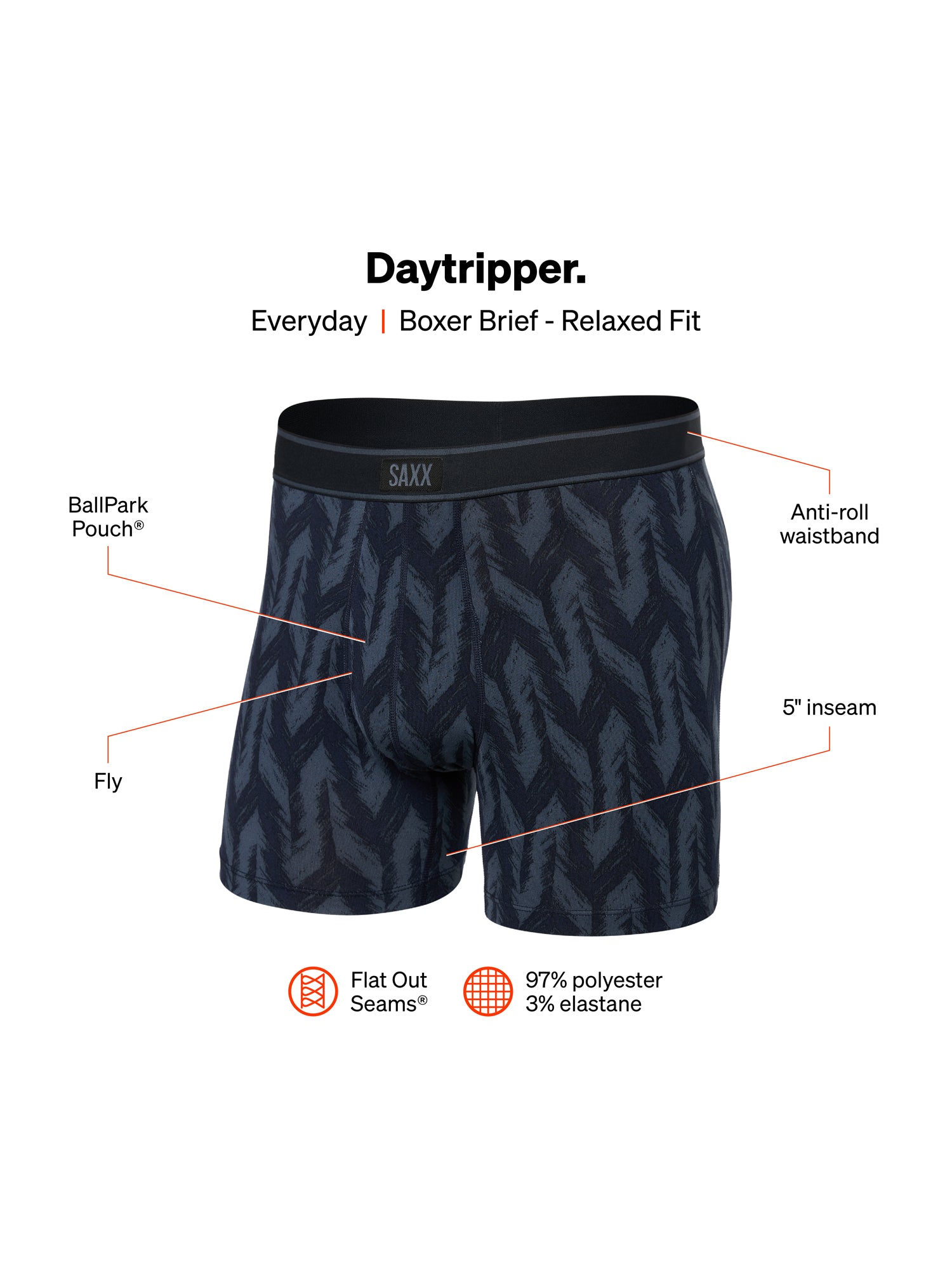 SAXX DAYTRIPPER BOXER BRIEF - IKAT CHEVRON - Image 5