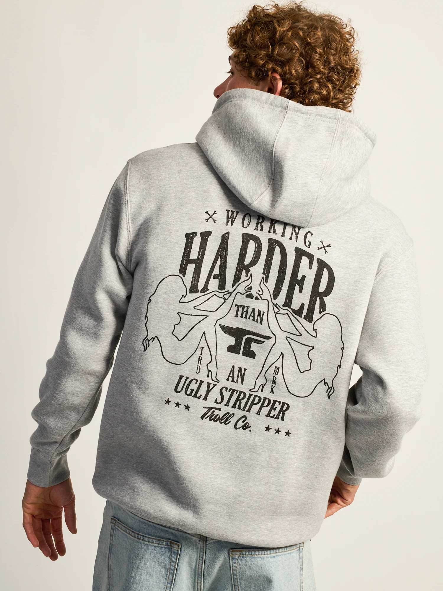 TROLL CO. WORKING HARDER PULLOVER HOODIE