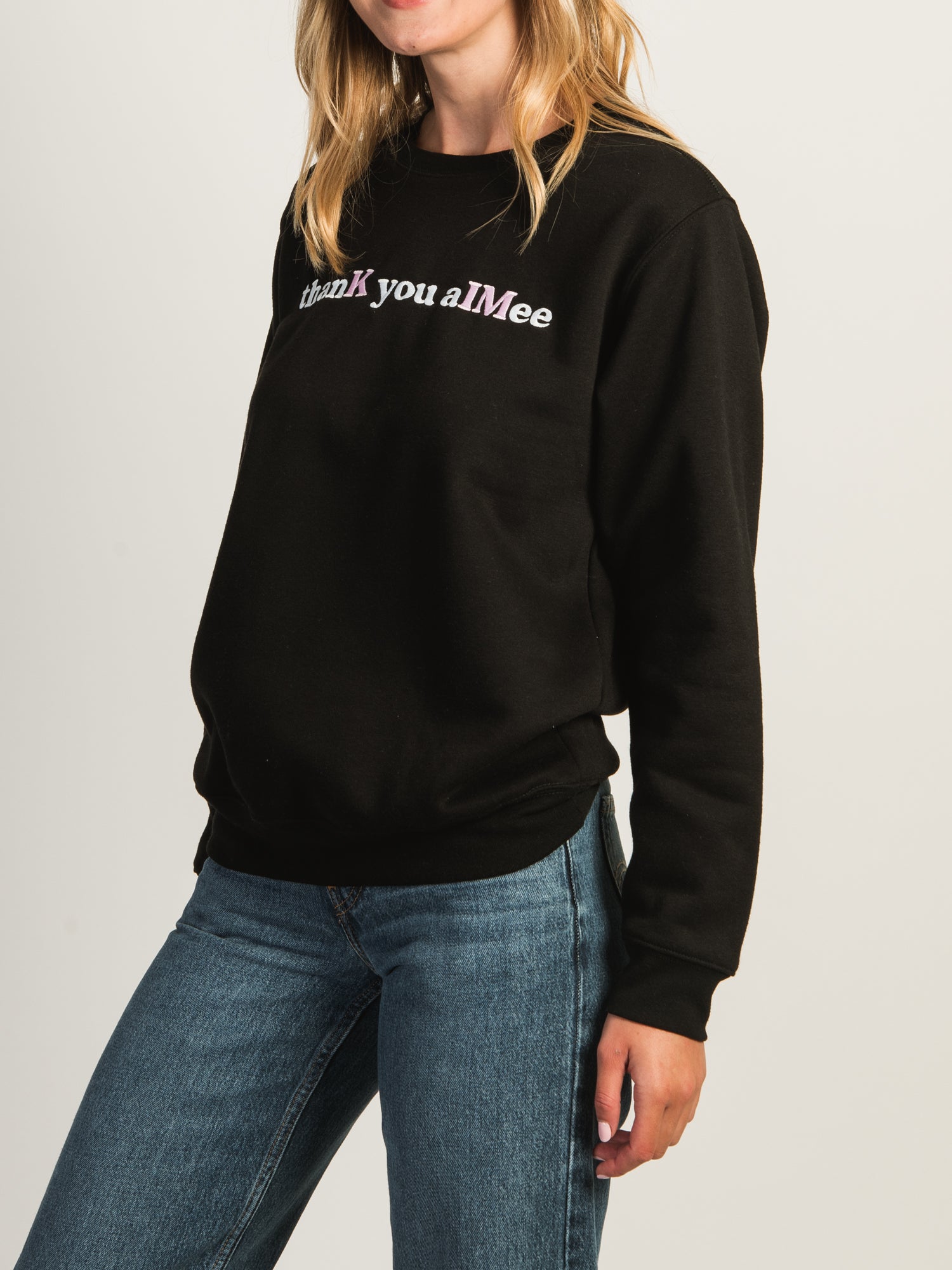 VERBAGE THANK YOU AlMEE FLEECE CREWNECK - CLEARANCE - Image 3
