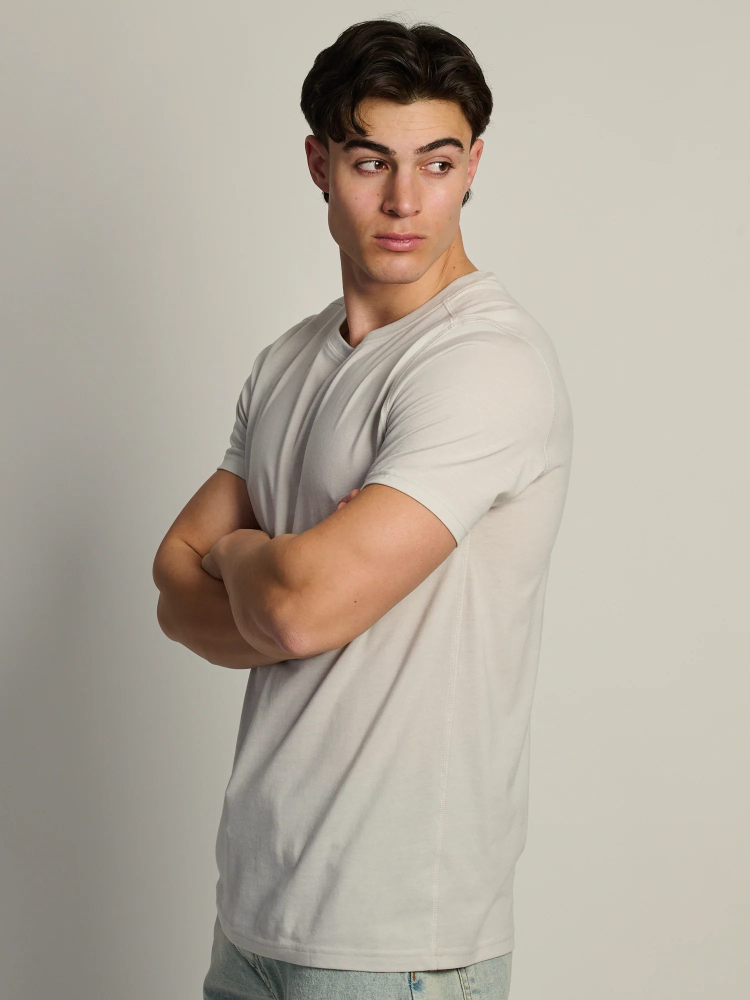 VICTOR CREWNECK TEE - LIGHT GRAY - Image 3