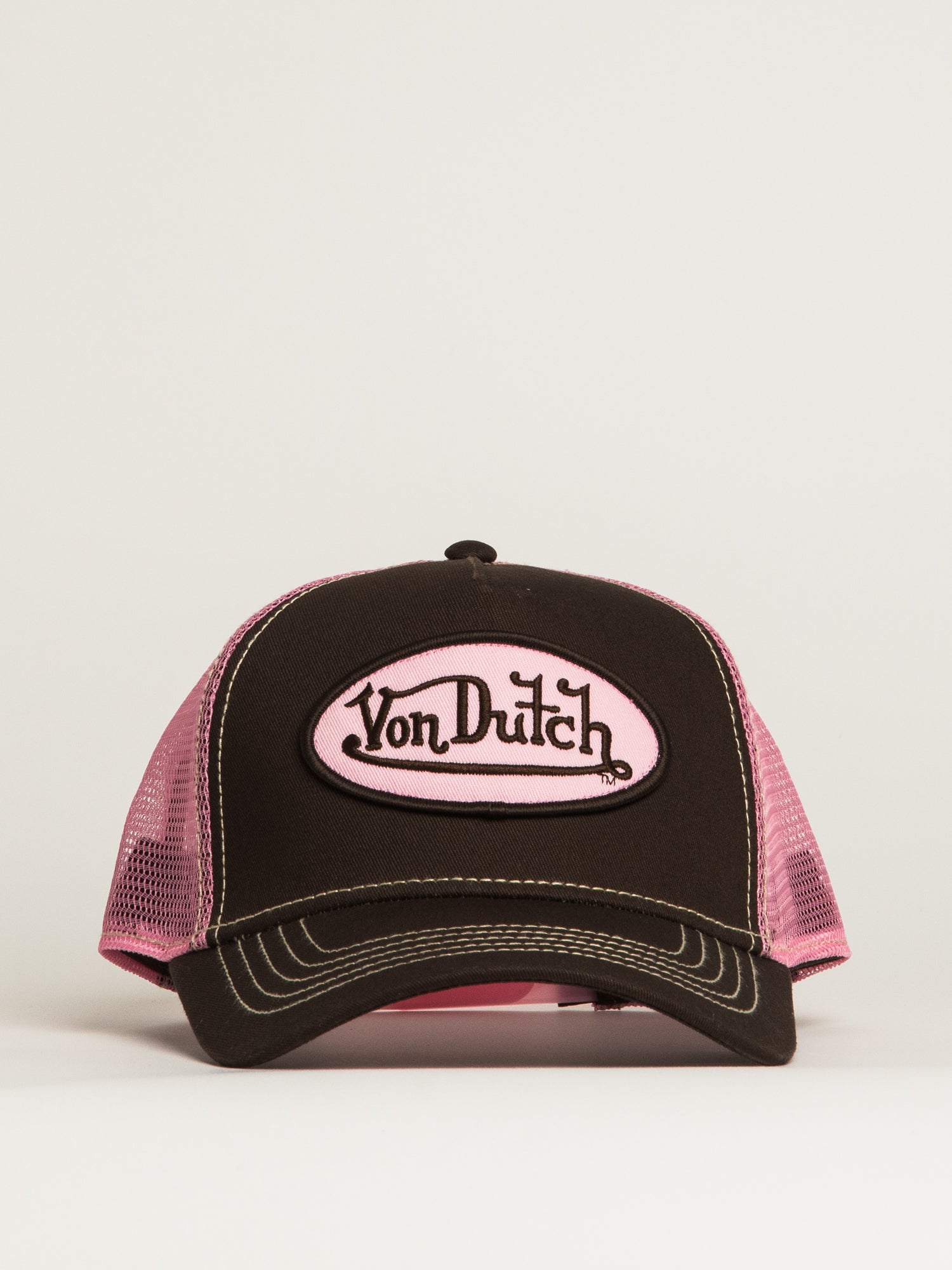 VON DUTCH STAPLE TRUCKER HAT - BLACK PINK - Image 3