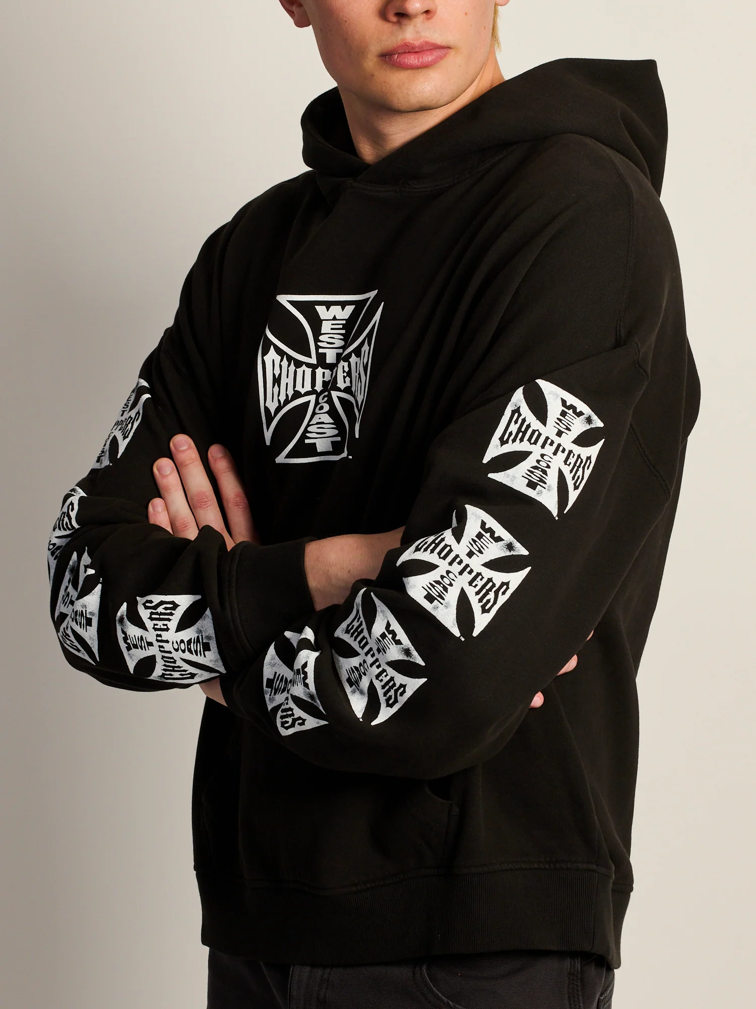 WEST COAST CHOPPERS CROSS RELAXED PULLOVER HOODIE - Image 4