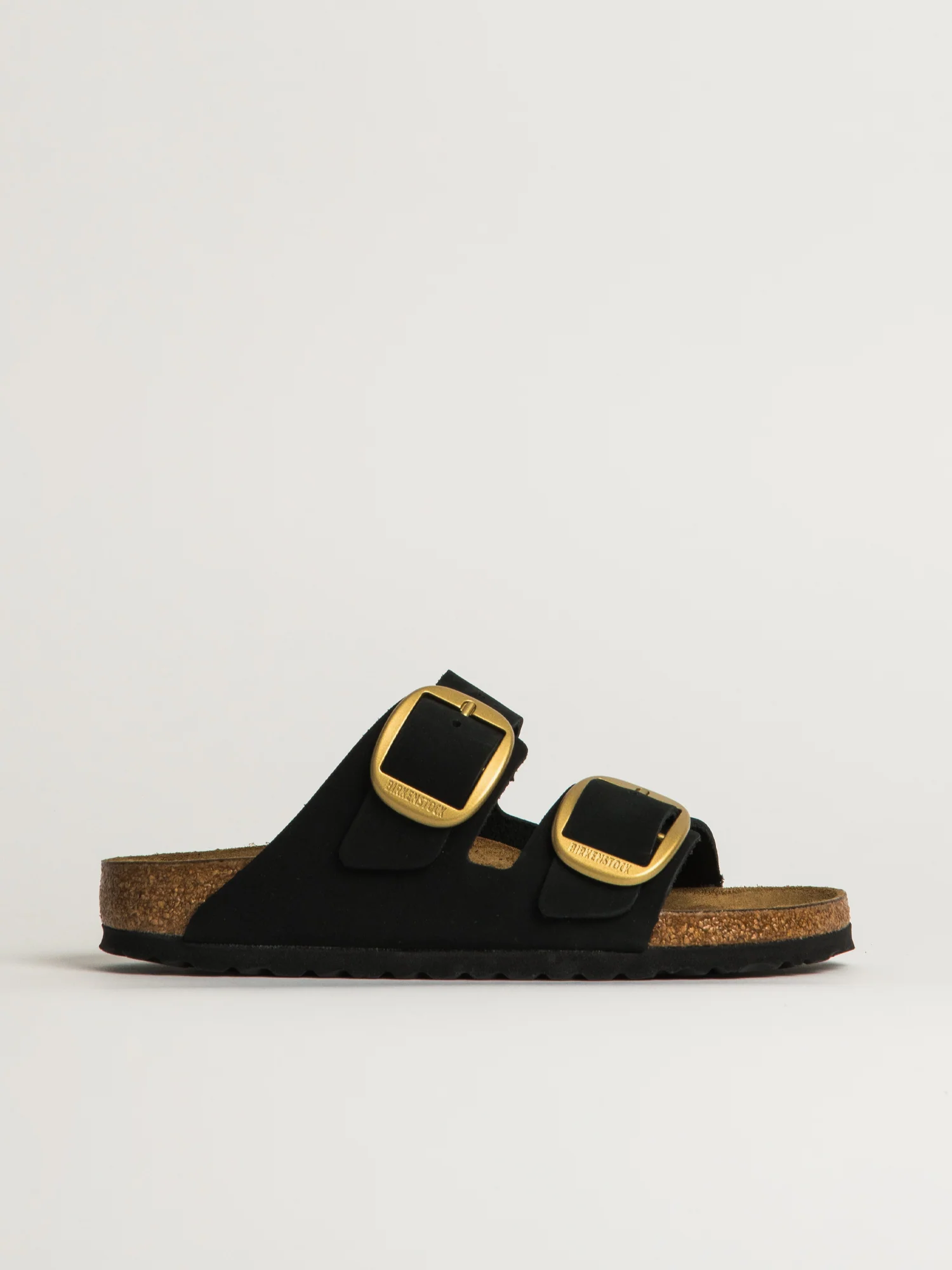 WOMENS BIRKENSTOCK ARIZONA BIG BUCKLE NUBUCK SANDALS - BLACK