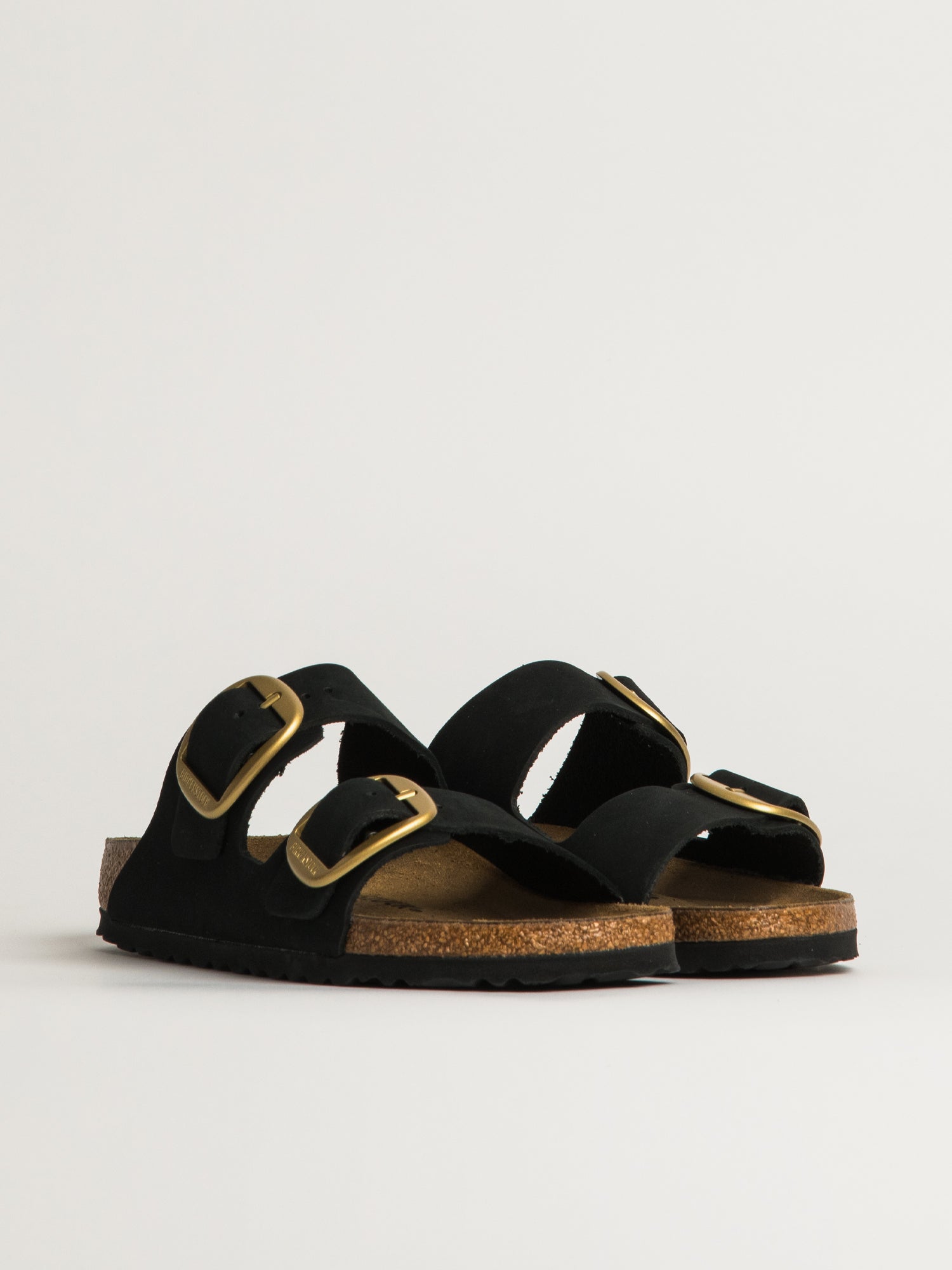 WOMENS BIRKENSTOCK ARIZONA BIG BUCKLE NUBUCK SANDALS - BLACK - Image 2