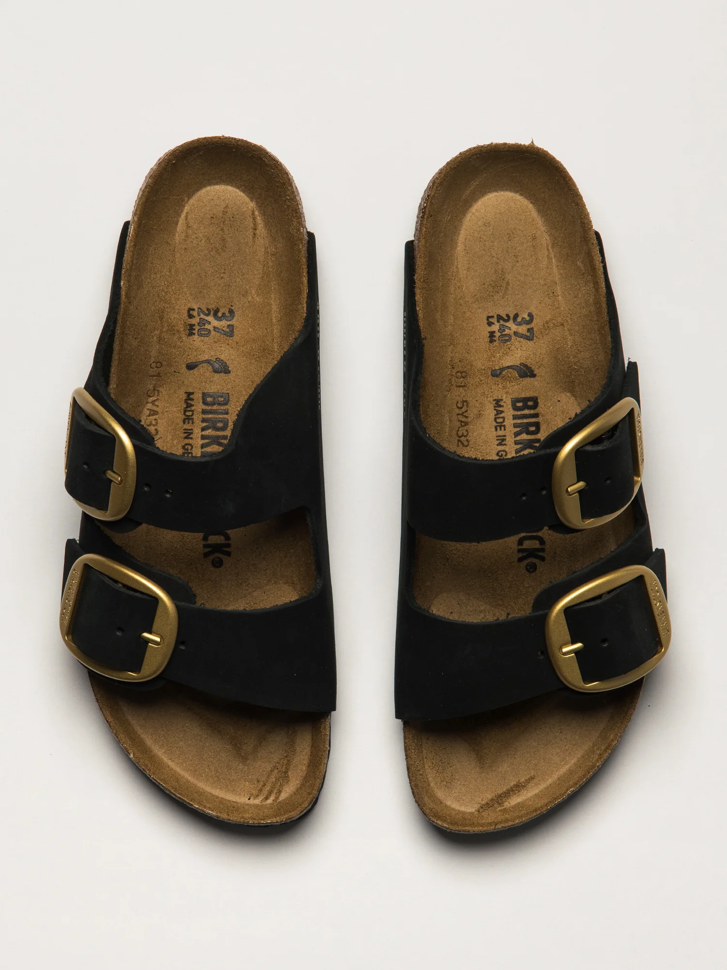 WOMENS BIRKENSTOCK ARIZONA BIG BUCKLE NUBUCK SANDALS - BLACK - Image 4