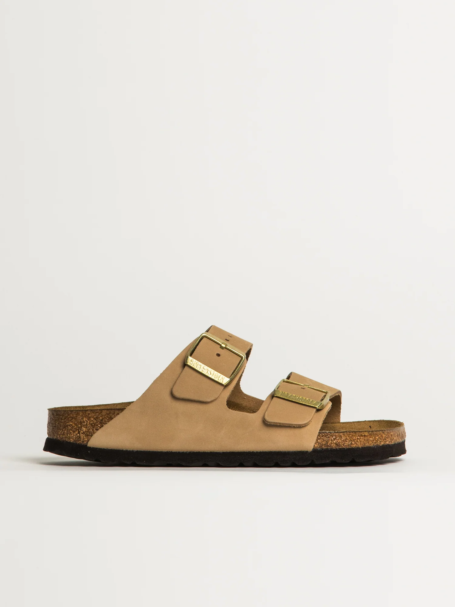 WOMENS BIRKENSTOCK ARIZONA SOFT FOOTBED NUBUCK SANDALS - MEDIUM/NARROW - SAND