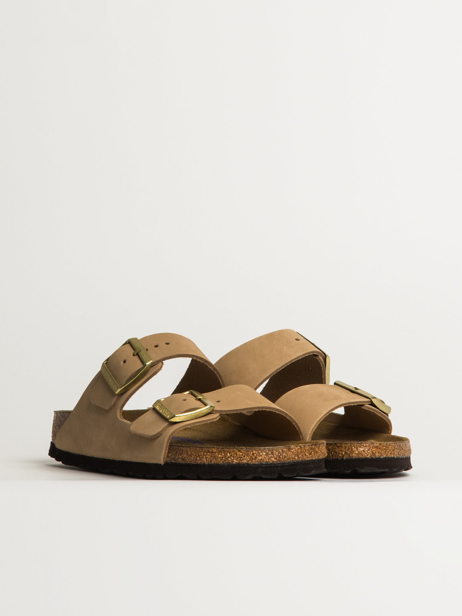 WOMENS BIRKENSTOCK ARIZONA SOFT FOOTBED NUBUCK SANDALS - MEDIUM/NARROW - SAND - Image 2