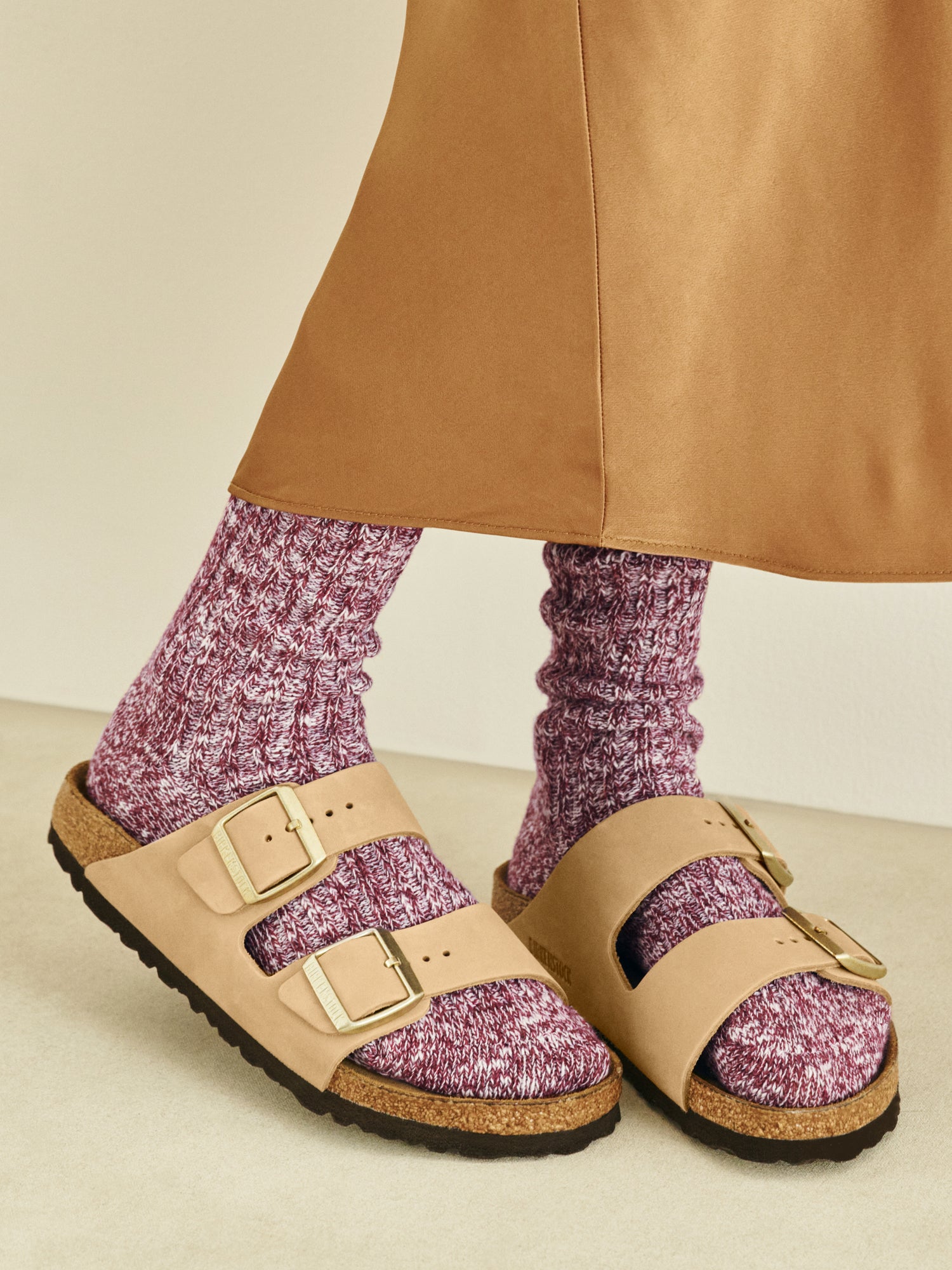 WOMENS BIRKENSTOCK ARIZONA SOFT FOOTBED NUBUCK SANDALS - MEDIUM/NARROW - SAND - Image 8