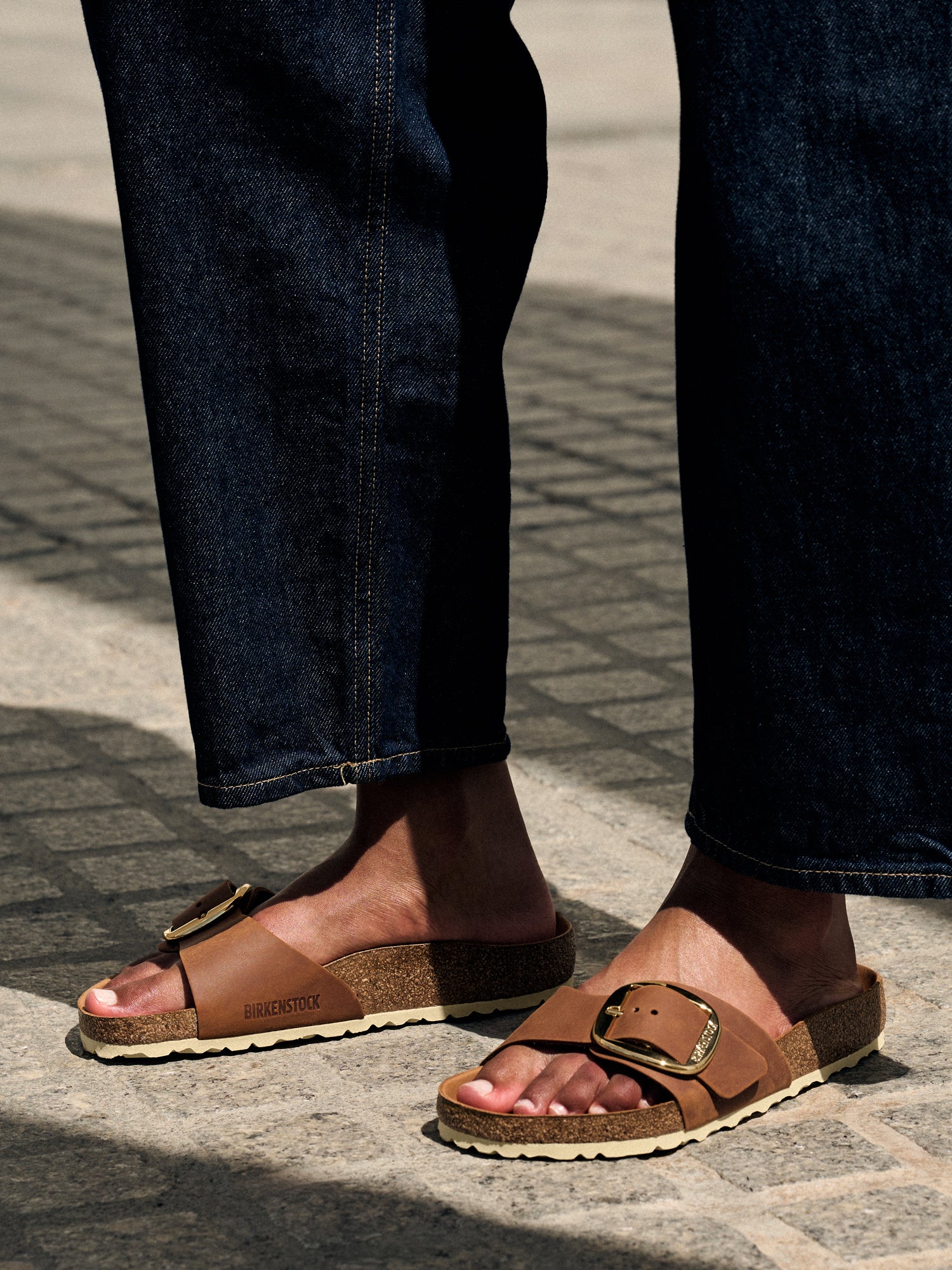 WOMENS BIRKENSTOCK MADRID BIG BUCKLE OILED LEATHER SANDALS - MEDIUM/NARROW - COGNAC - Image 8