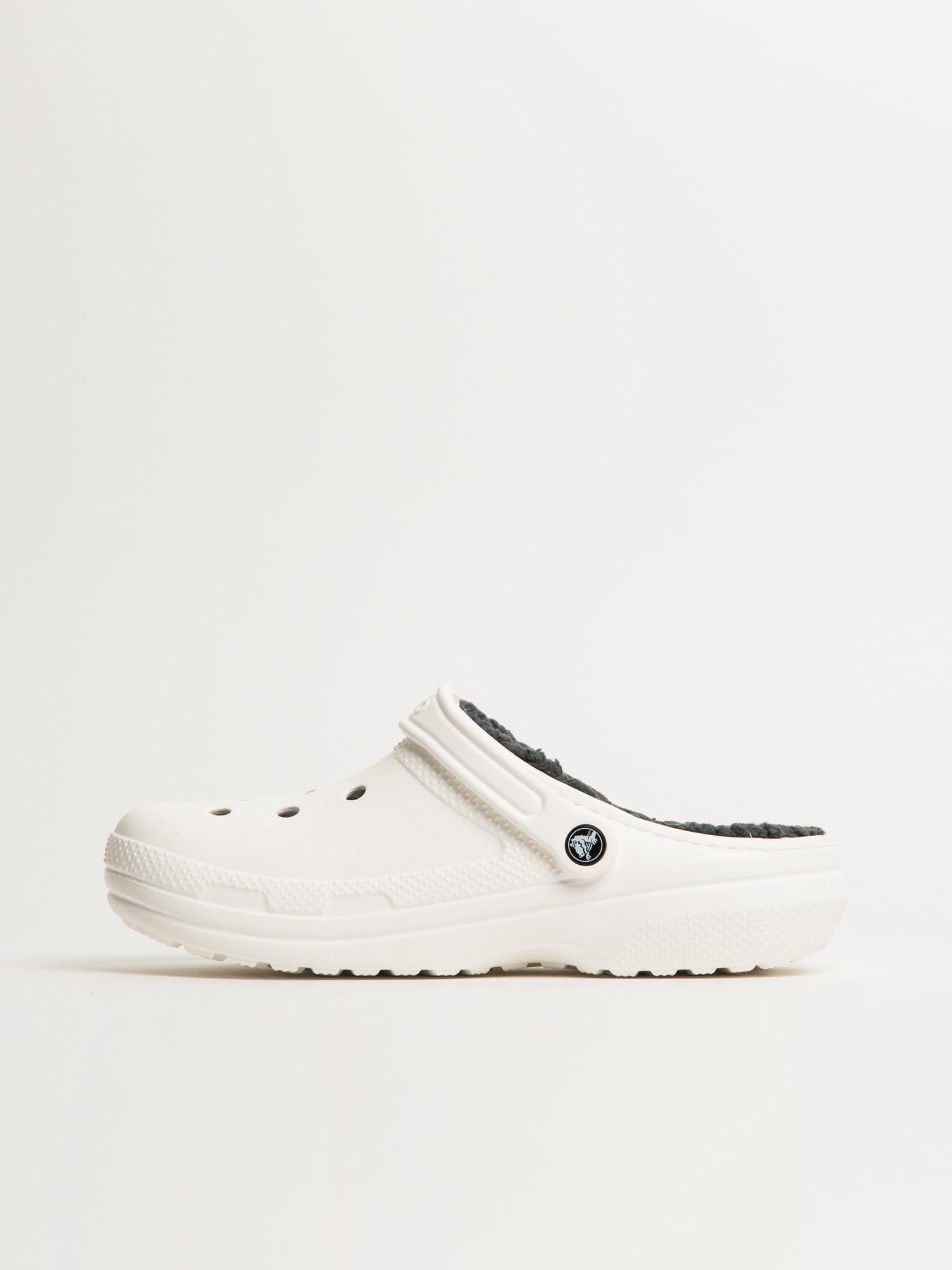 WOMENS CROCS CLASSIC LINED CLOG - WHITE/GREY - Image 3