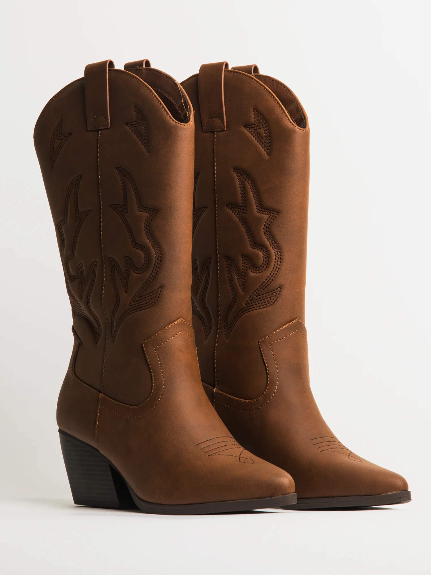 WOMENS HARLOW STASSIE COWBOY BOOTS - BROWN - Image 2