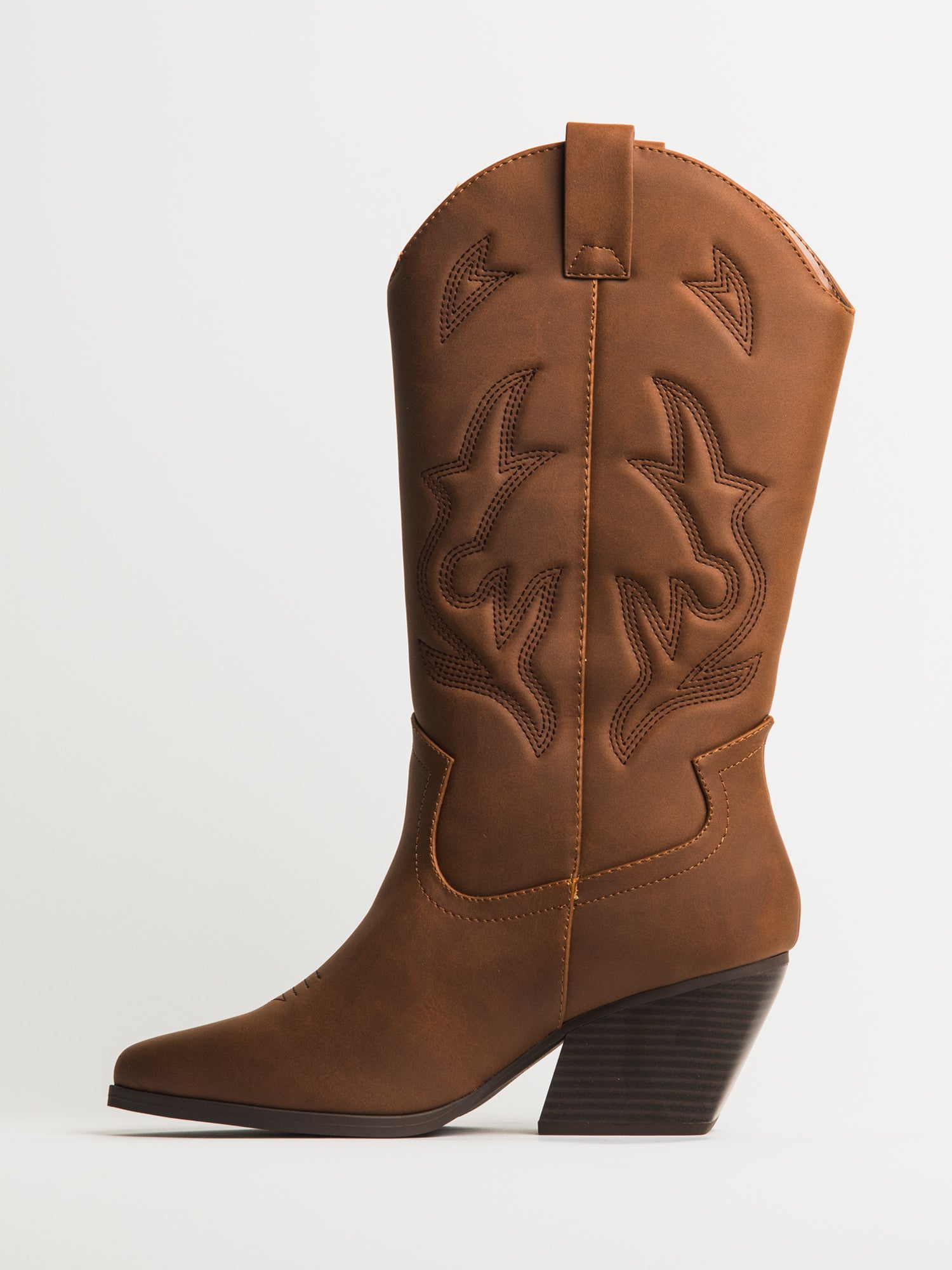 WOMENS HARLOW STASSIE COWBOY BOOTS - BROWN - Image 3