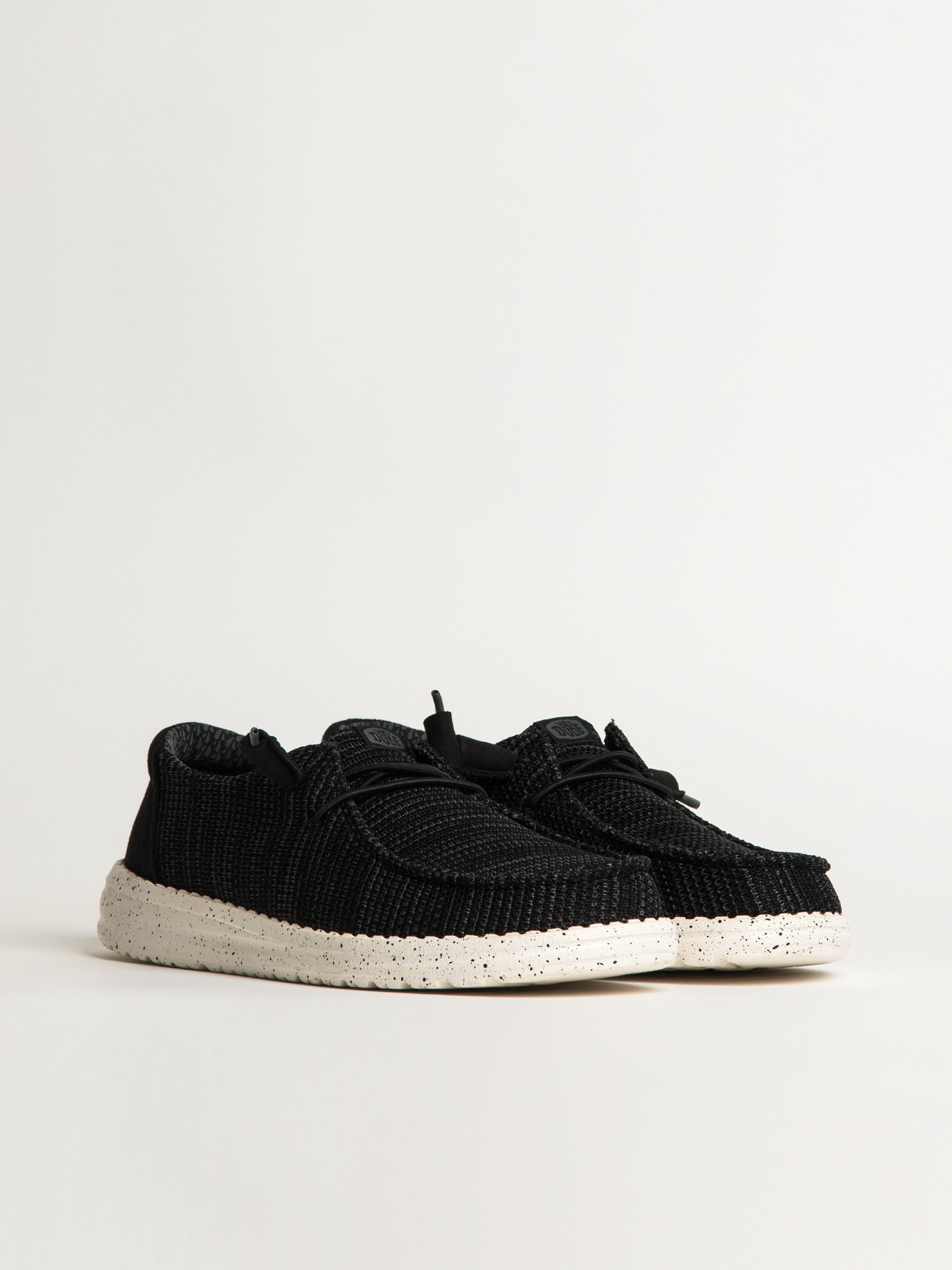 WOMENS HEYDUDE WENDY STRETCH SOX SNEAKER - BLACK/WHITE - Image 2