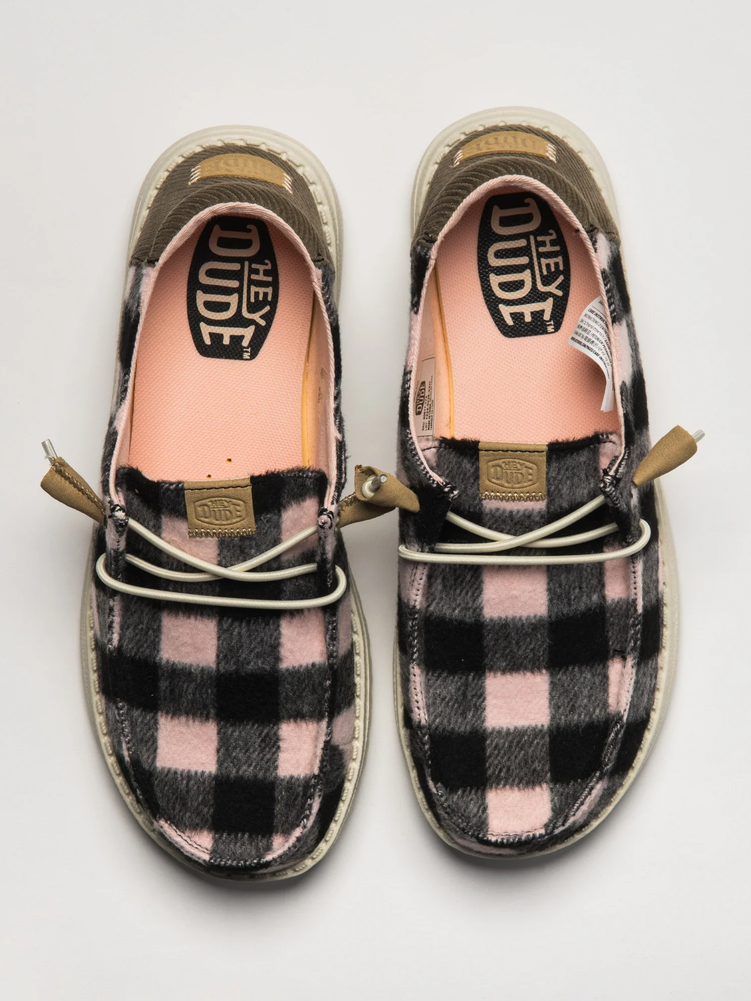 WOMENS HEYDUDE WENDY BUFFALO PLAID - BLACK/PINK - Image 4