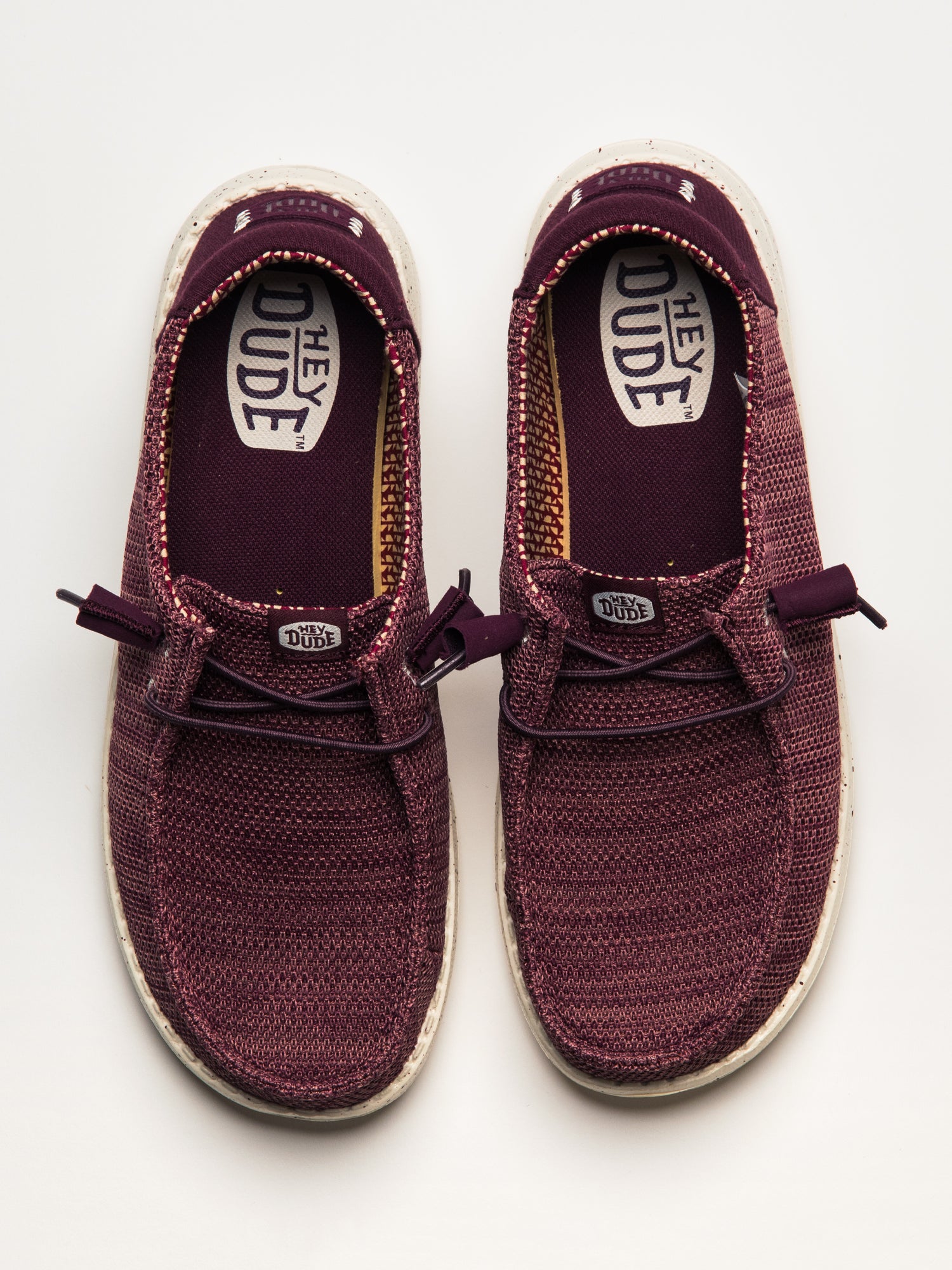 WOMENS HEYDUDE WENDY STRETCH SOX - BURGUNDY - Image 4