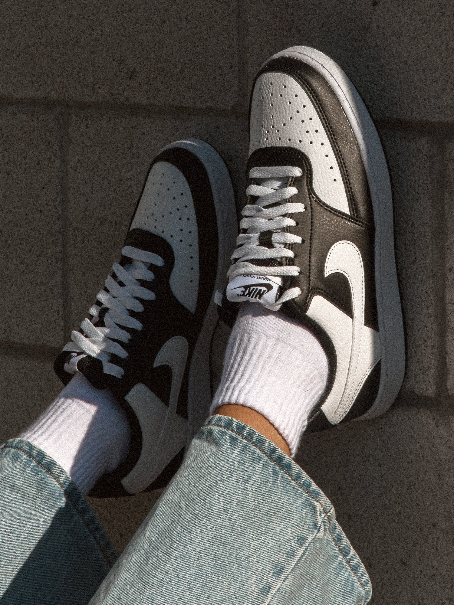WOMENS NIKE COURT VISION LOW NEXT NATURE SNEAKER - BLACK/WHITE - Image 8