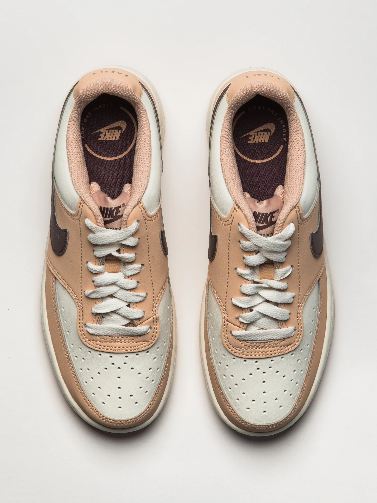 WOMENS NIKE COURT VISION LOW SNEAKER - TAN - Image 4