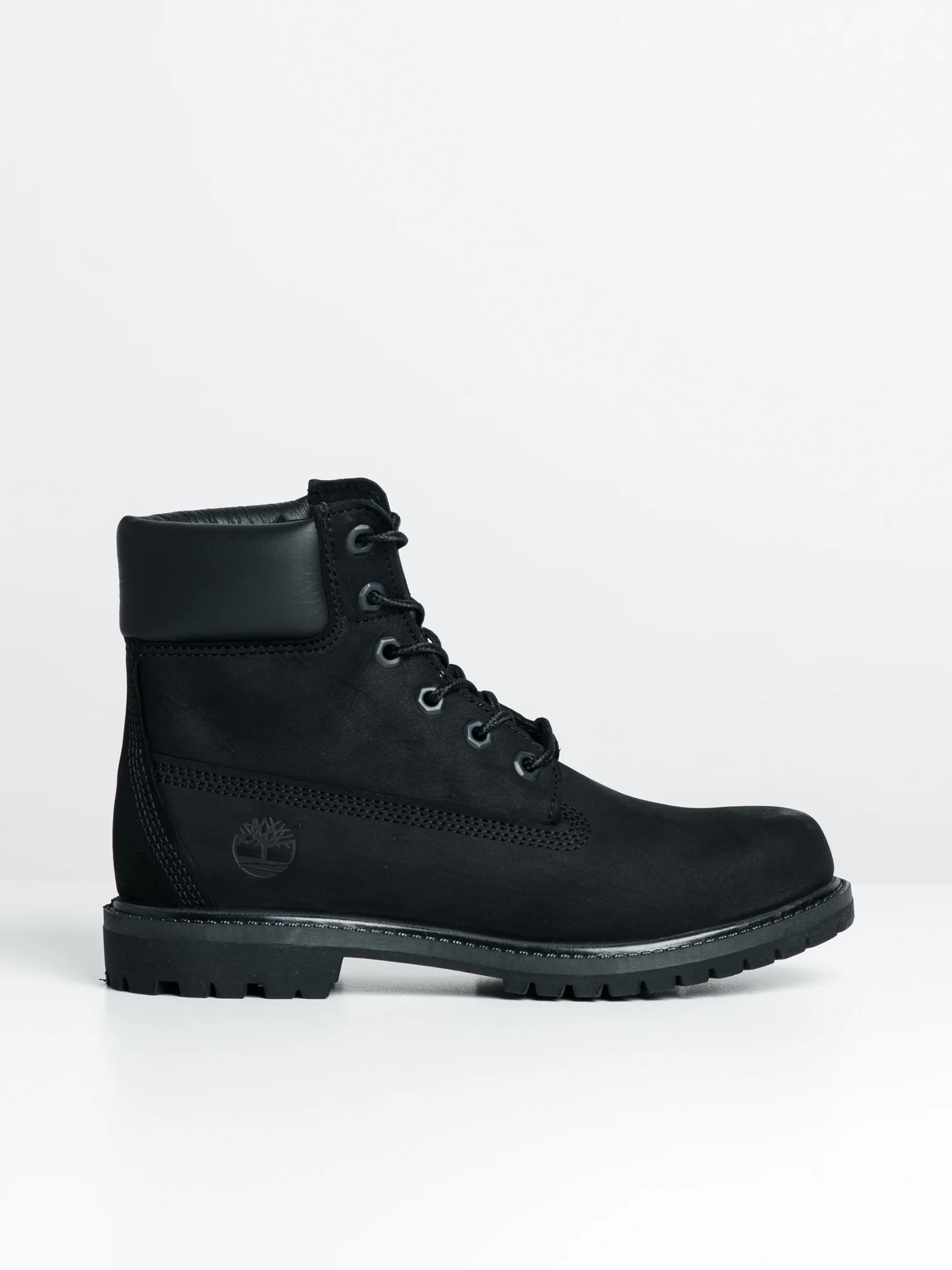 WOMENS TIMBERLAND ICON 6" PREMIUM BLACK NUBUCK BOOTS - CLEARANCE