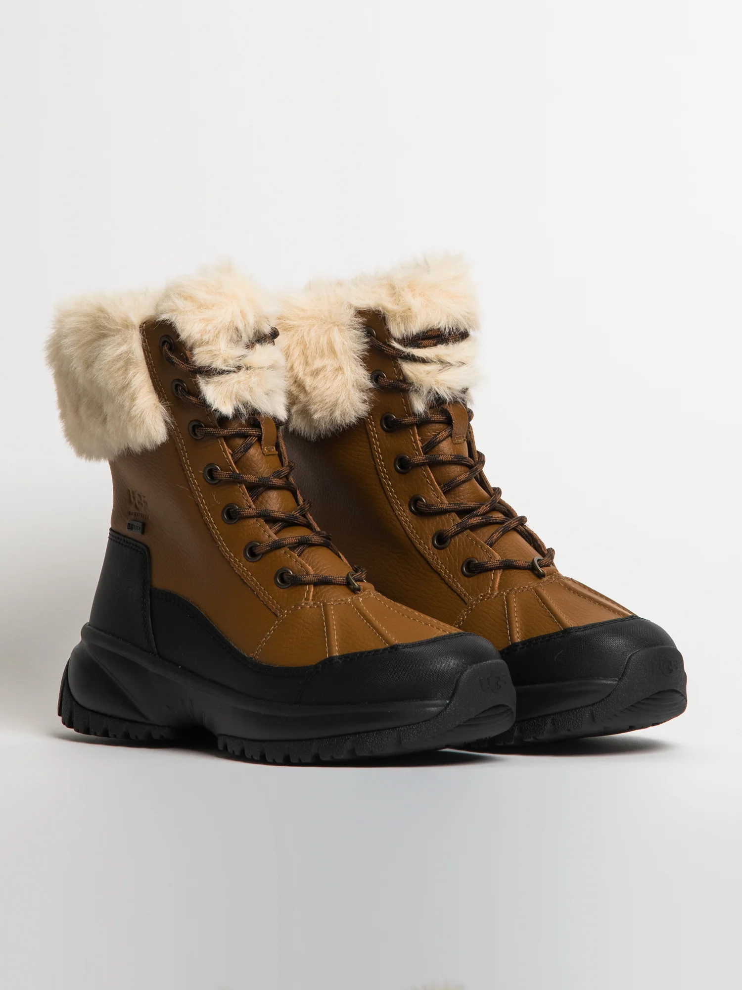 WOMENS UGG YOSE FLUFF BOOT - BROWN - Image 2