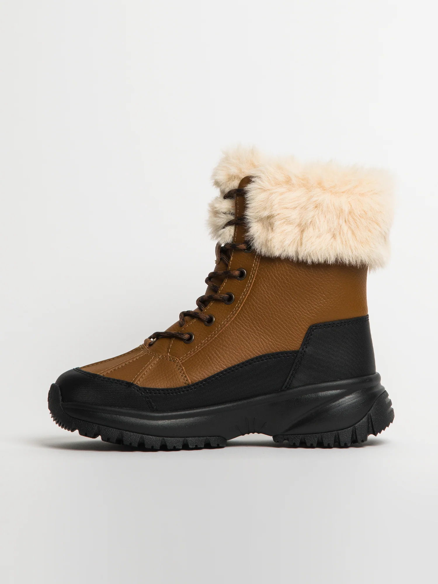 WOMENS UGG YOSE FLUFF BOOT - BROWN - Image 4